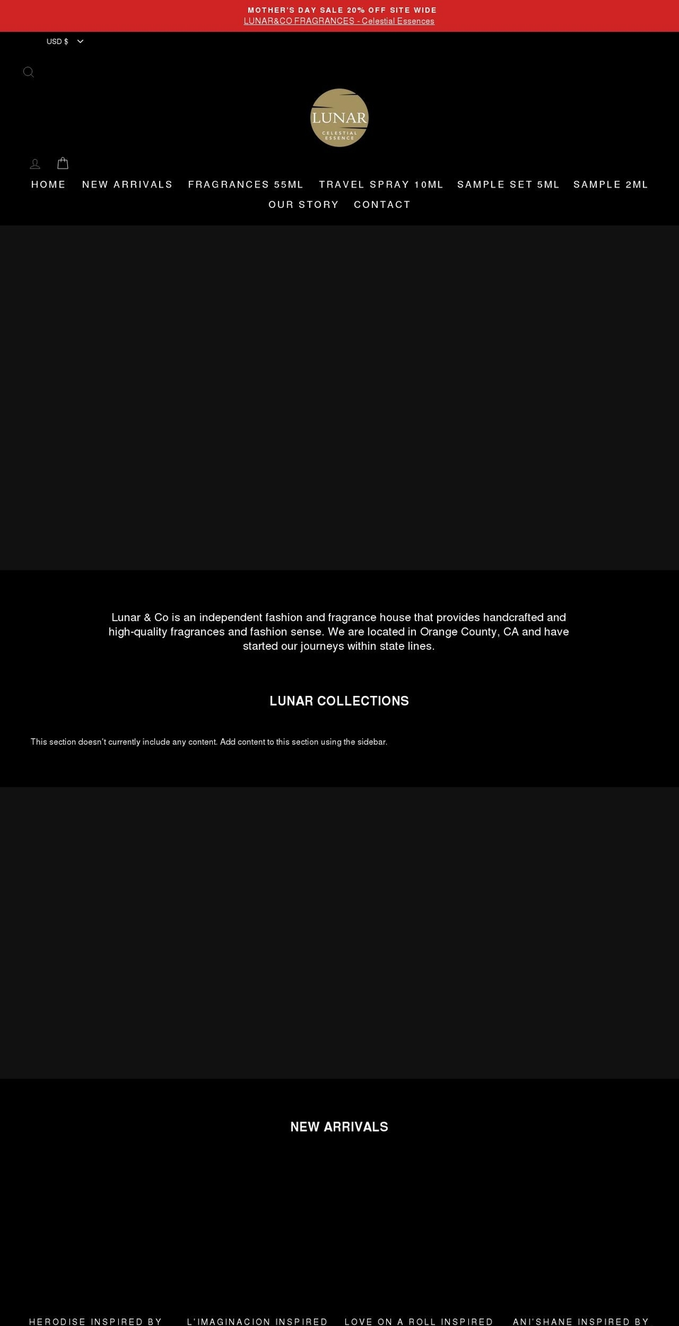 lunarnco.com shopify website screenshot