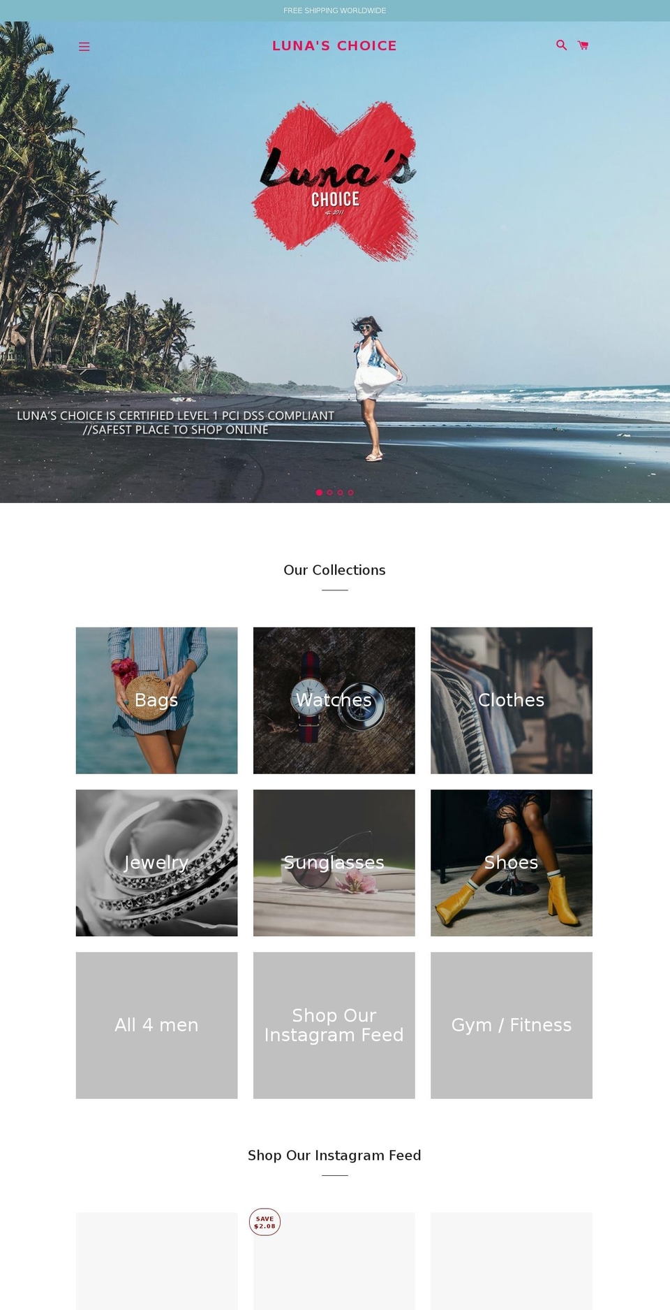 lunaschoice.com shopify website screenshot