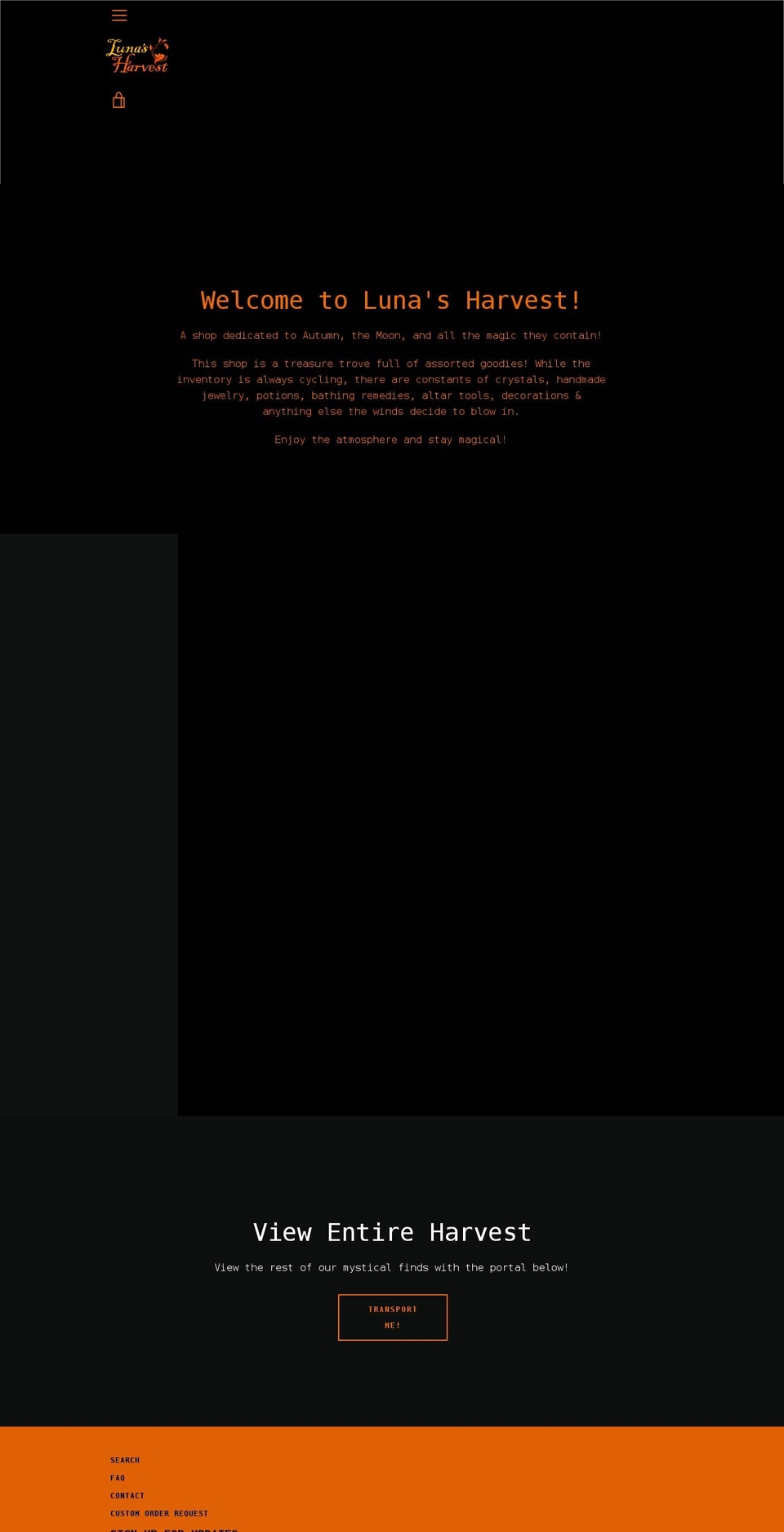 lunasharvest.com shopify website screenshot