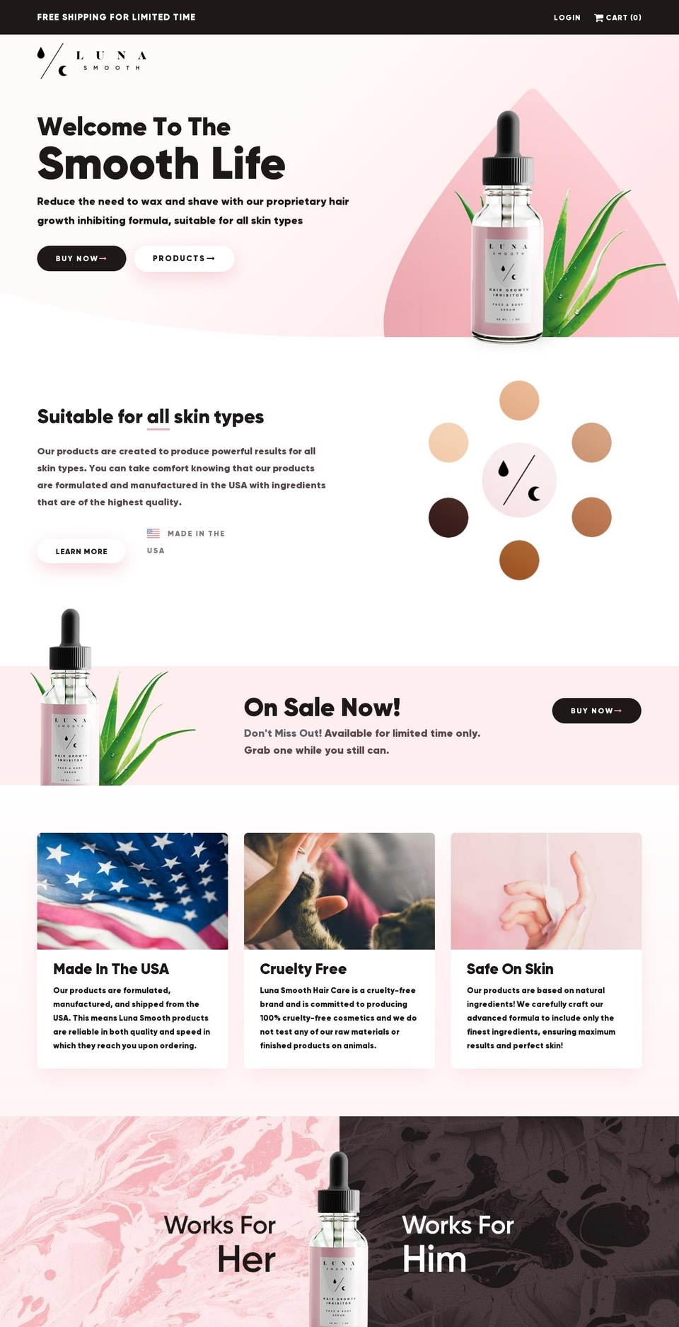 Luna Smooth Shopify theme site example lunasmooth.com