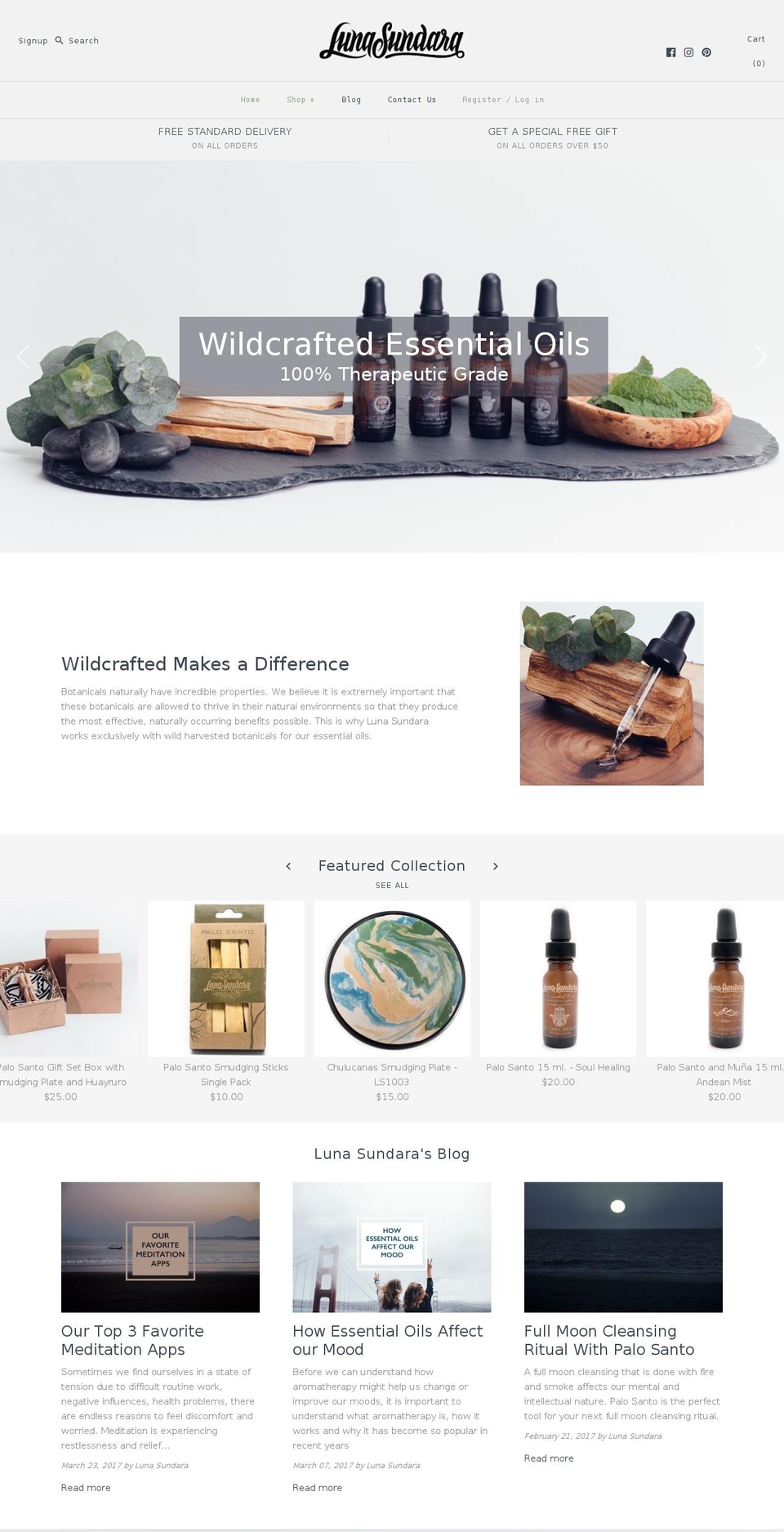 lunasundara.com shopify website screenshot