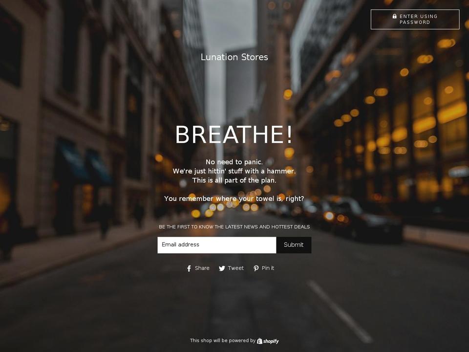 lunationstores.com — Shopify storefront screenshot