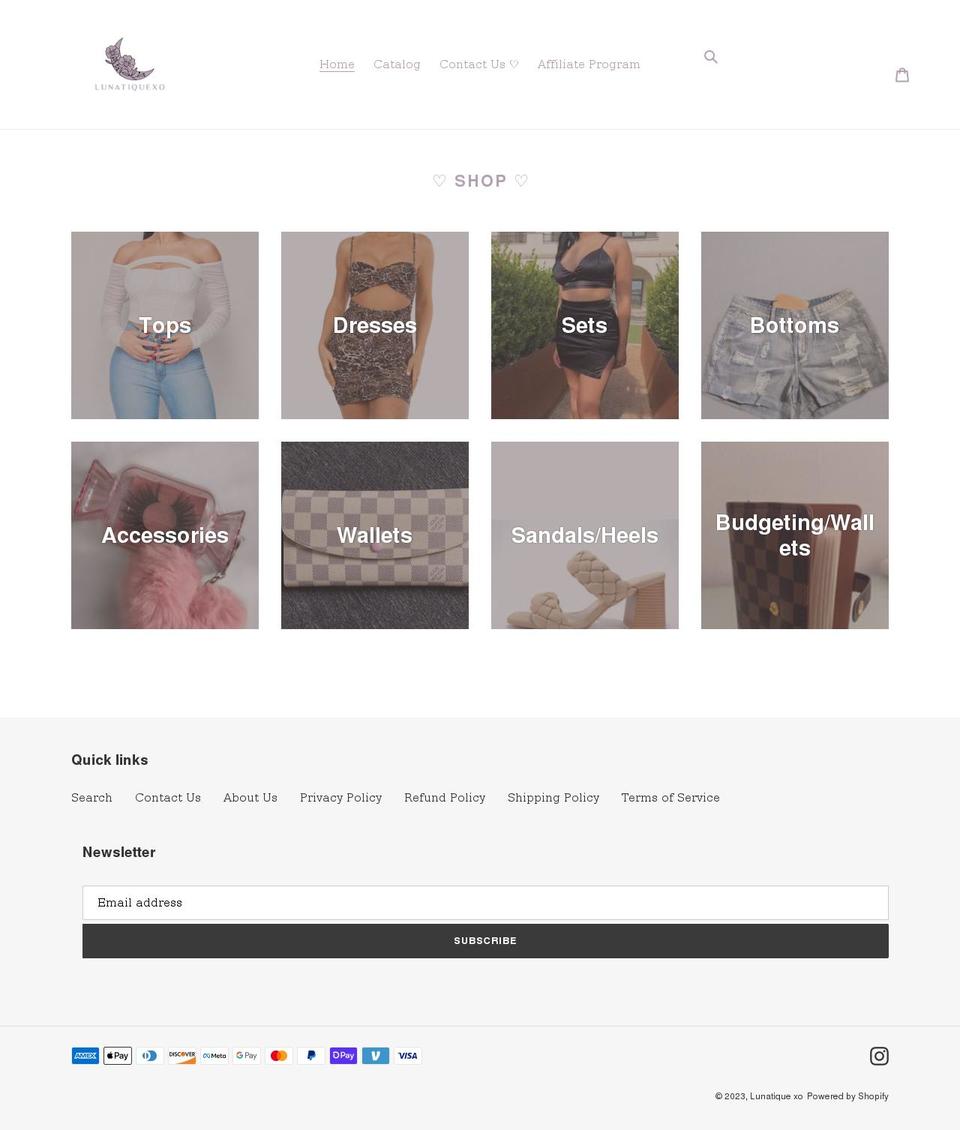 lunatiquexo.com shopify website screenshot