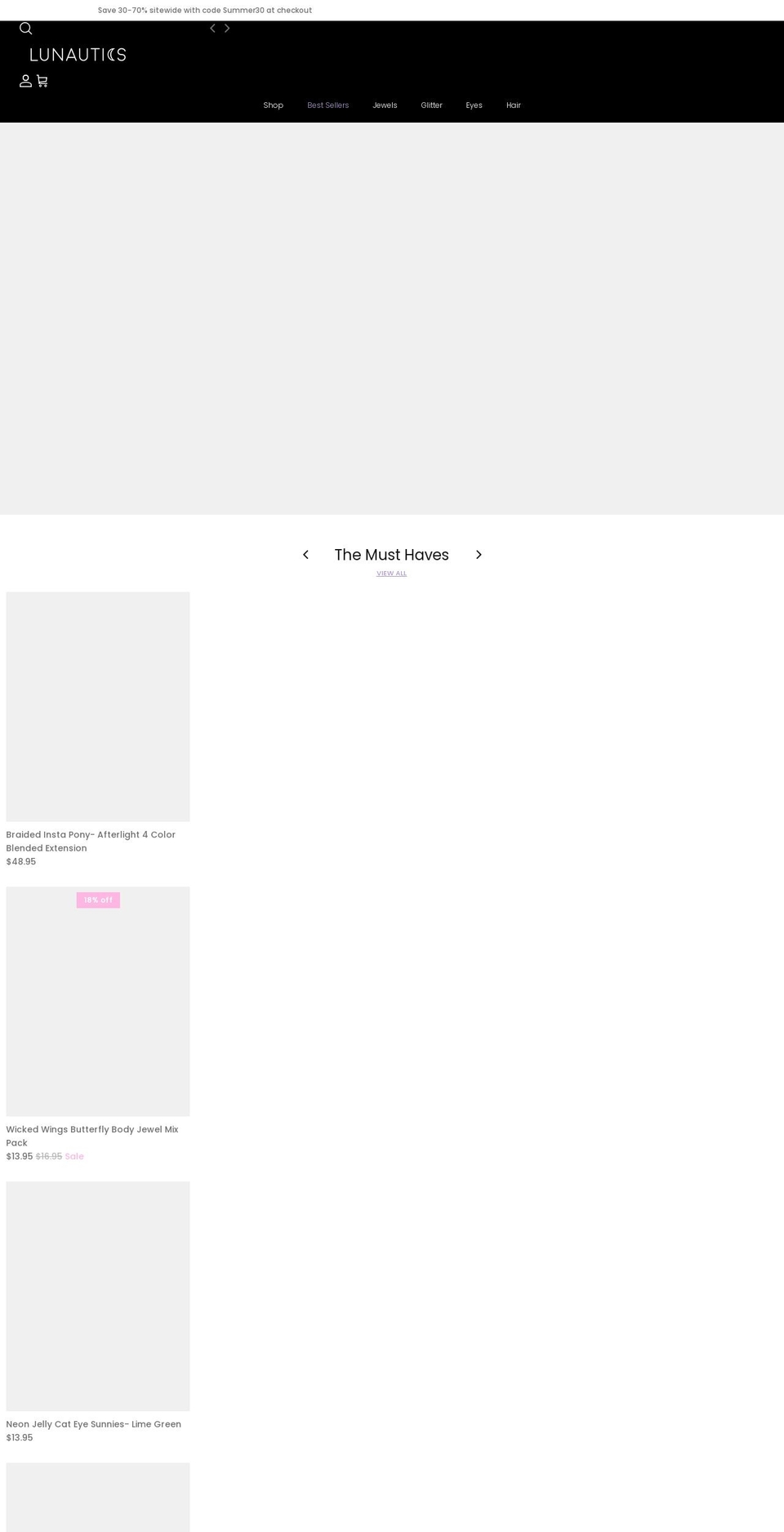 lunautics.com shopify website screenshot