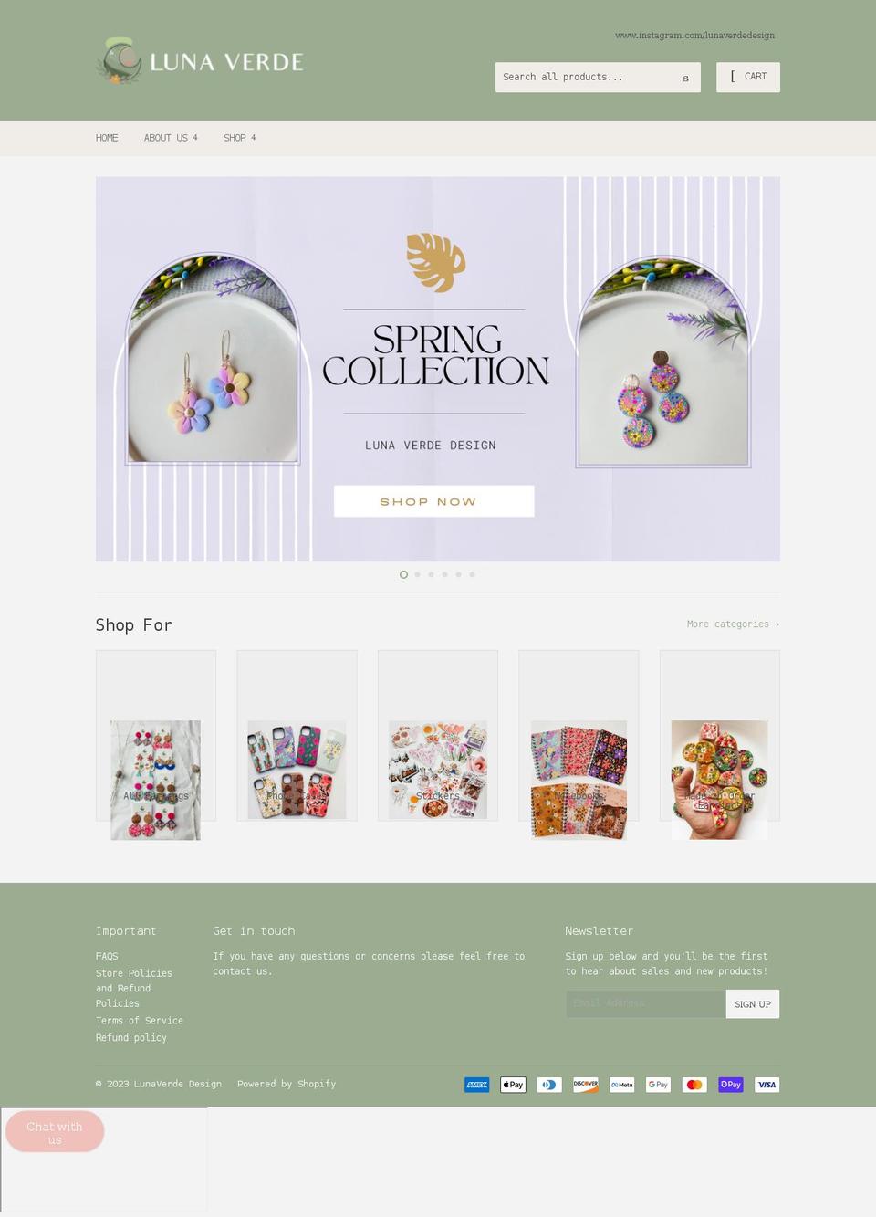lunaverdedesign.com shopify website screenshot