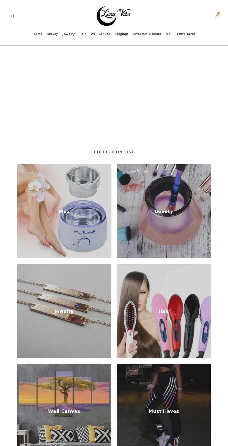 lunavibe.com shopify website screenshot