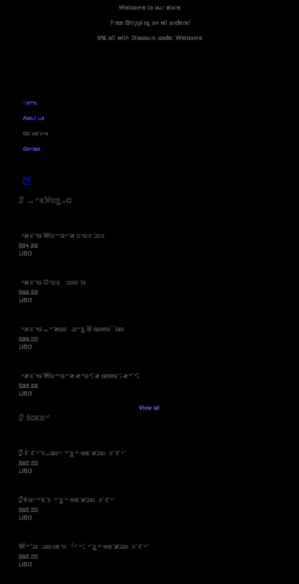 lunavogue.com — Shopify storefront screenshot