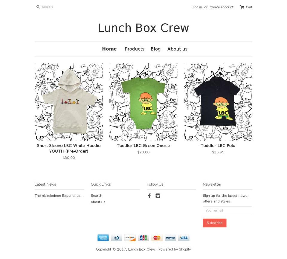 lunchboxcrew.com shopify website screenshot