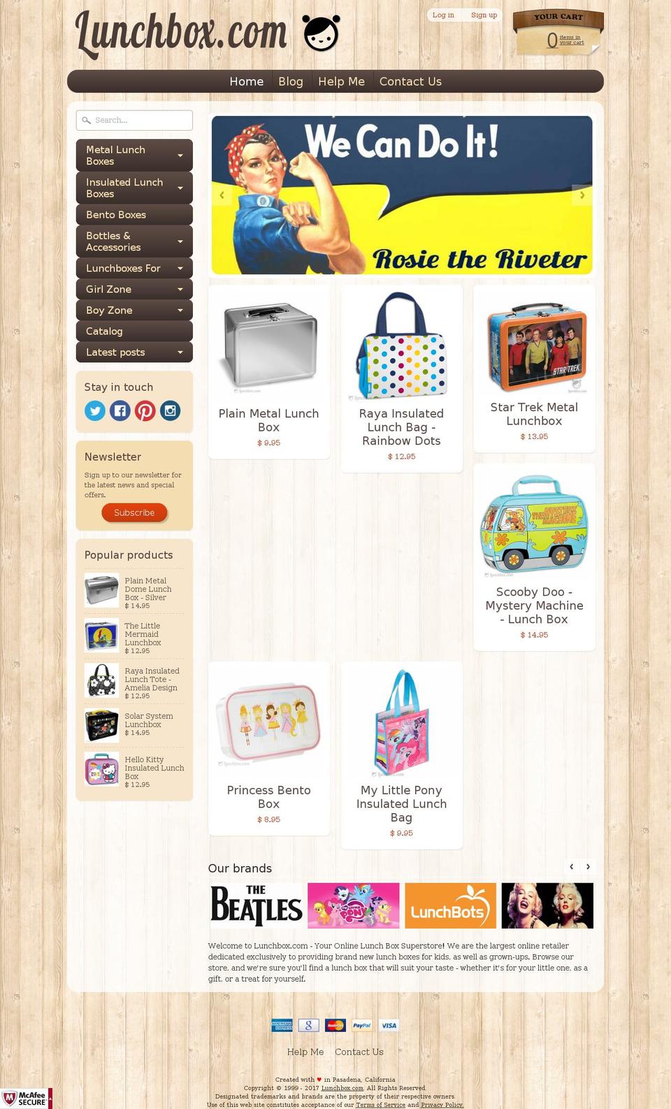 lunchboxstore.com shopify website screenshot