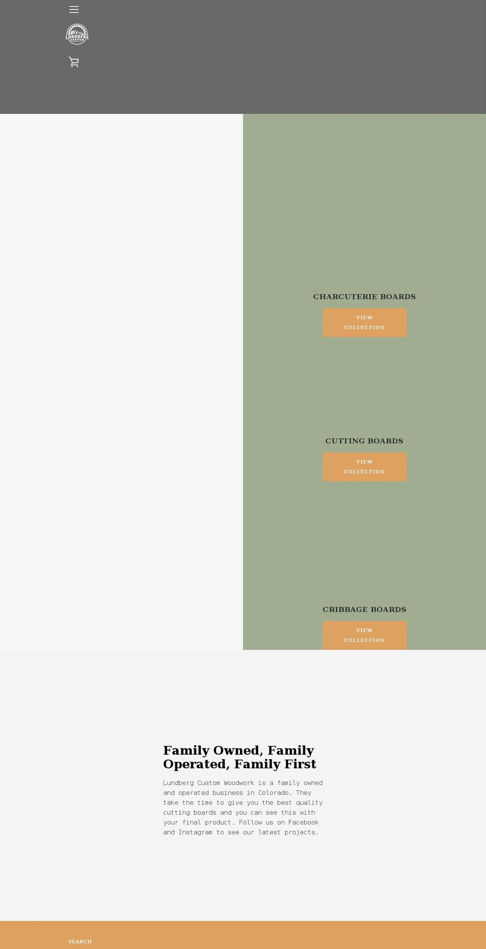 lundbergcustoms.com shopify website screenshot