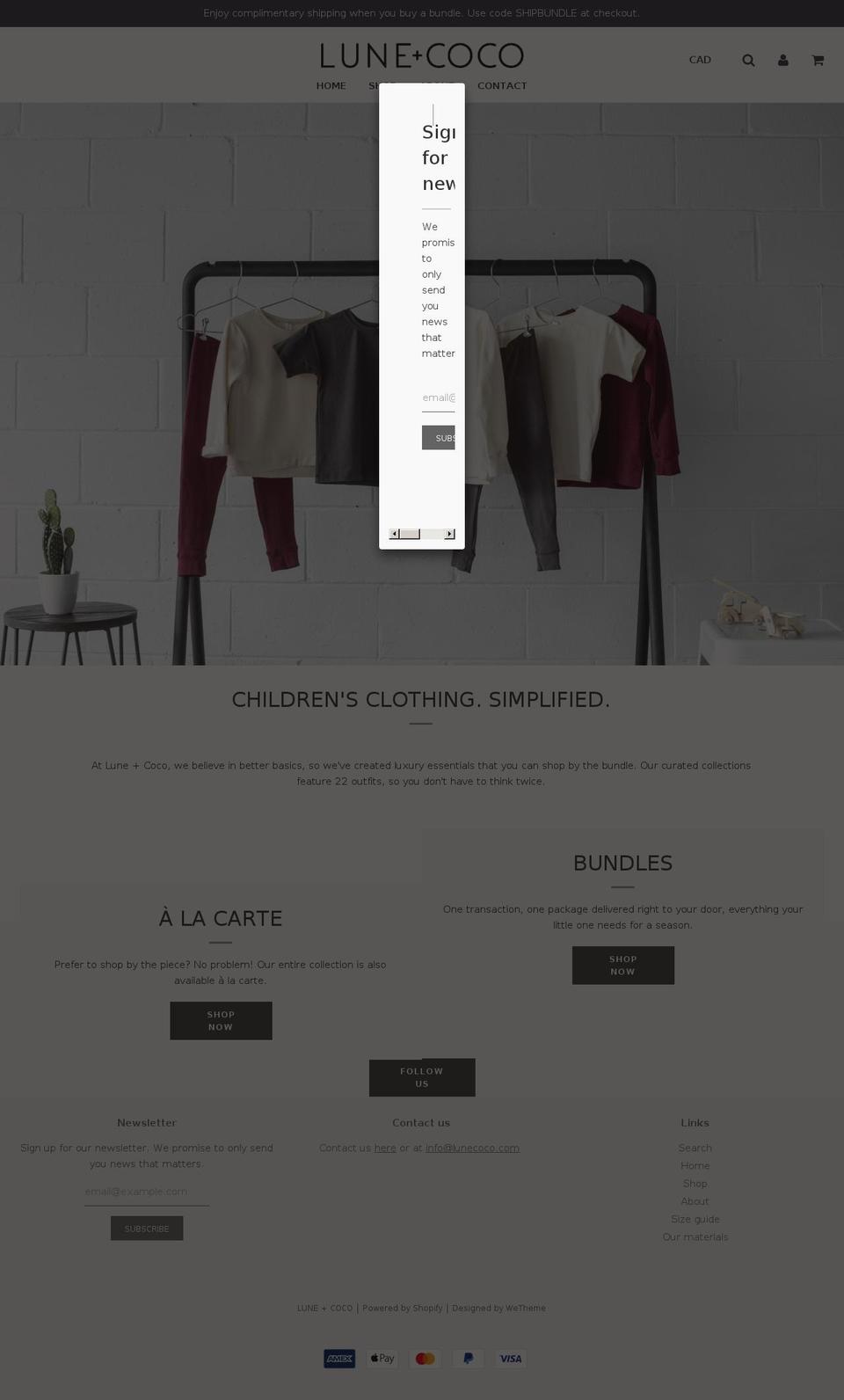 lunecoco.com — Shopify storefront screenshot