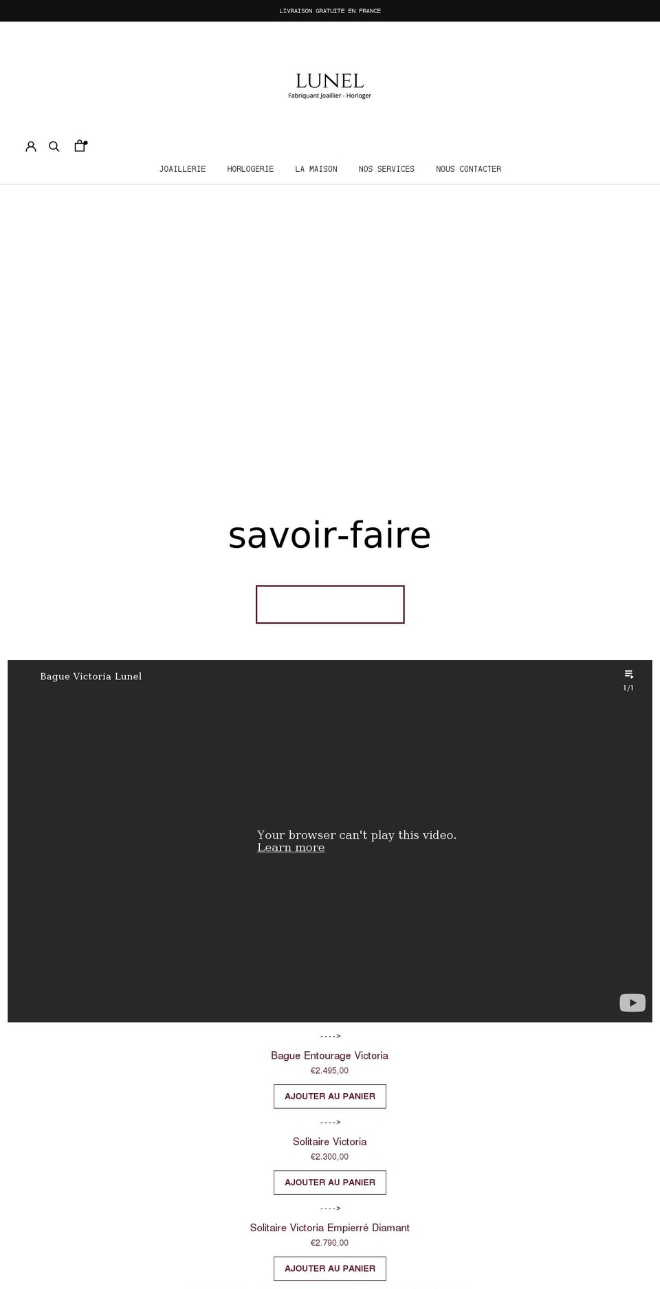 lunel-joaillier.com shopify website screenshot