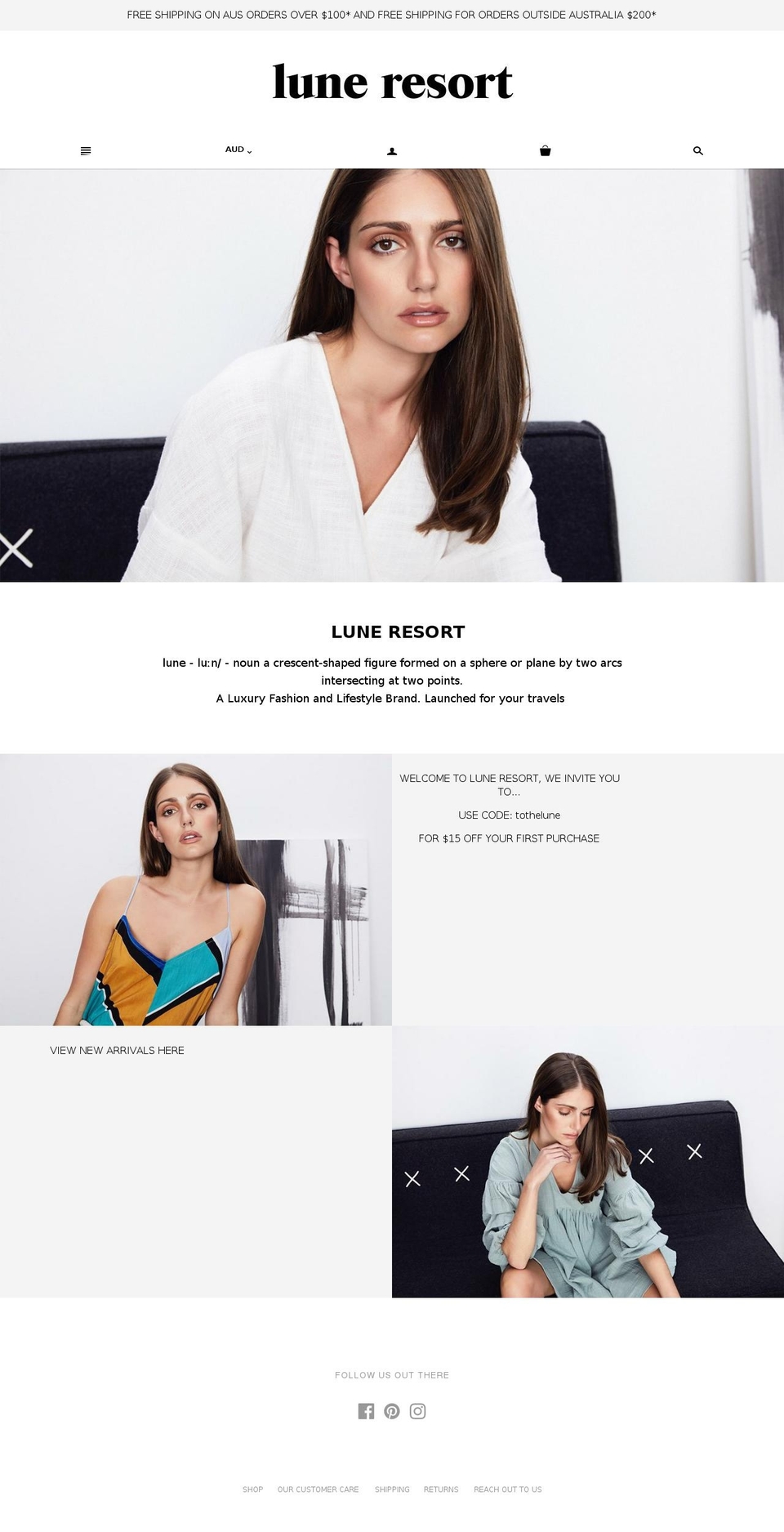 luneresort.com — Shopify storefront screenshot