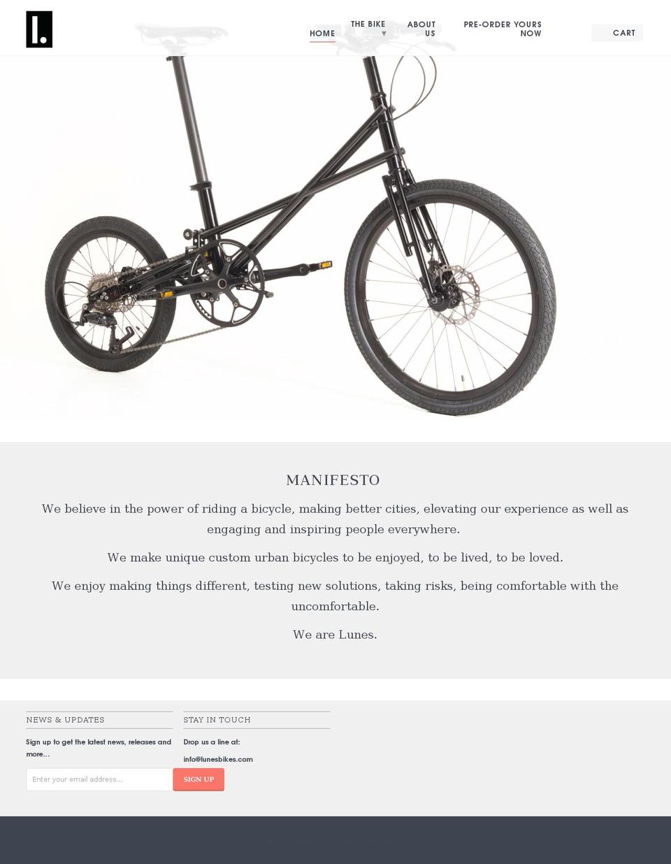 lunesbikes.com shopify website screenshot