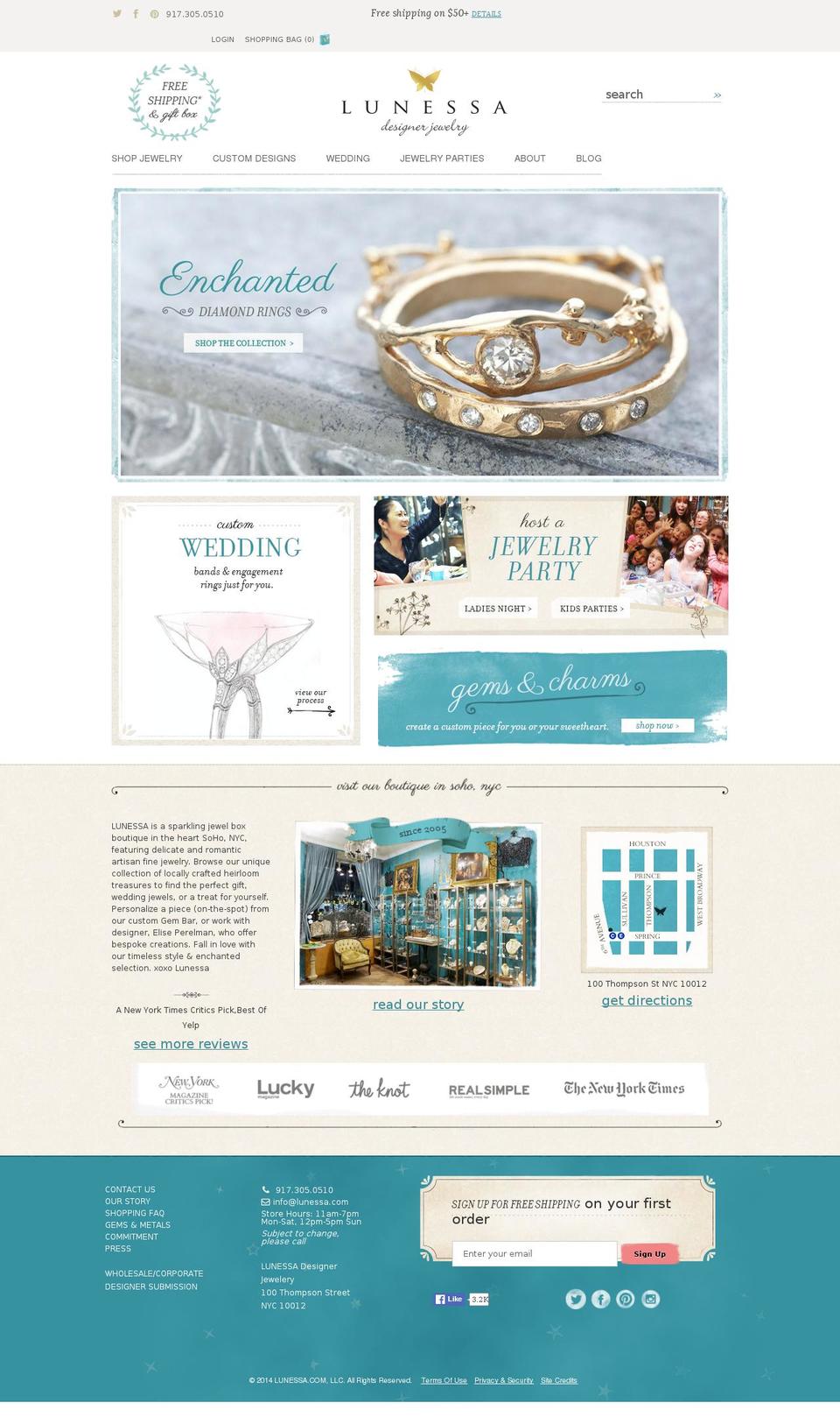 lunessa.com shopify website screenshot