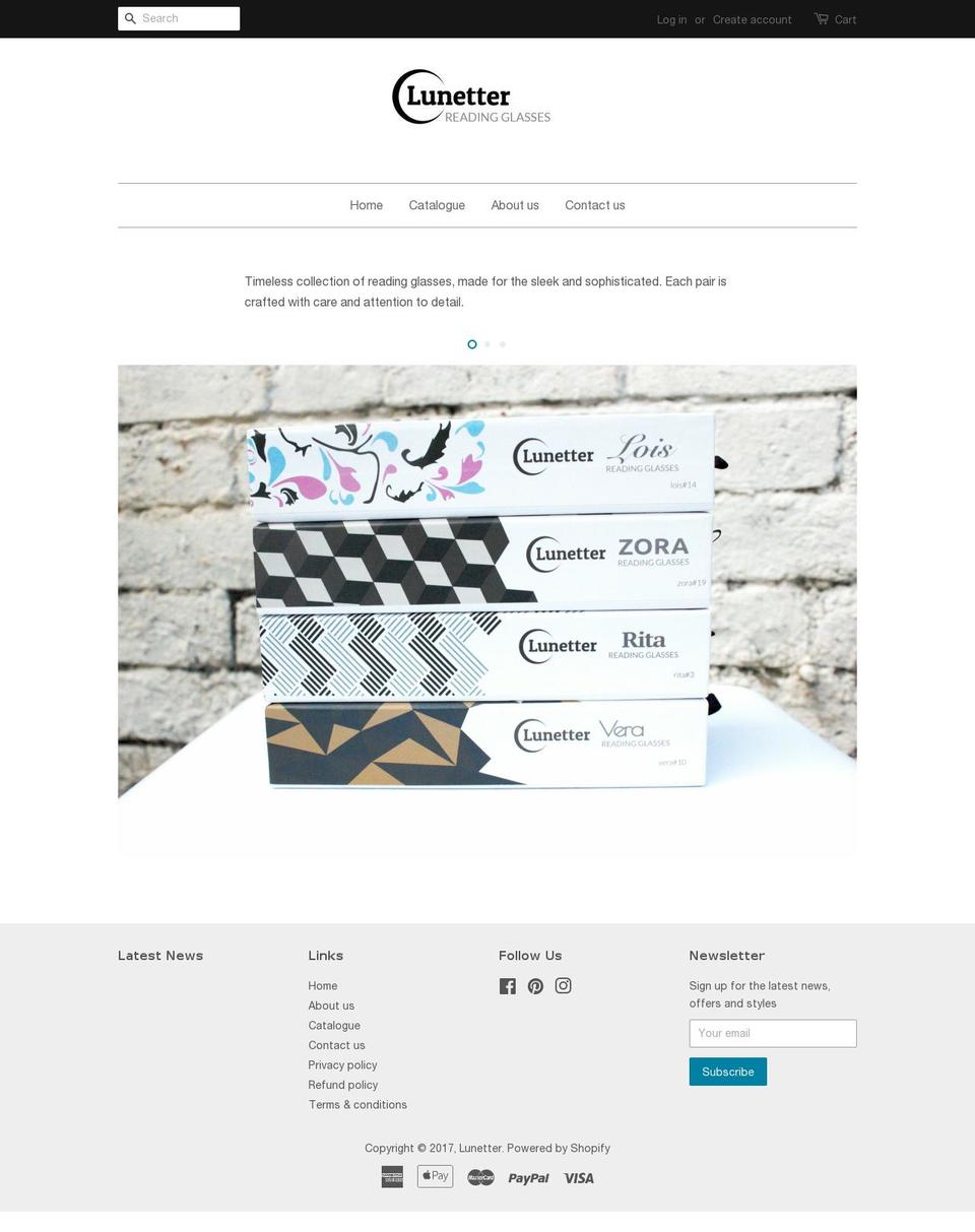 lunetter.com shopify website screenshot