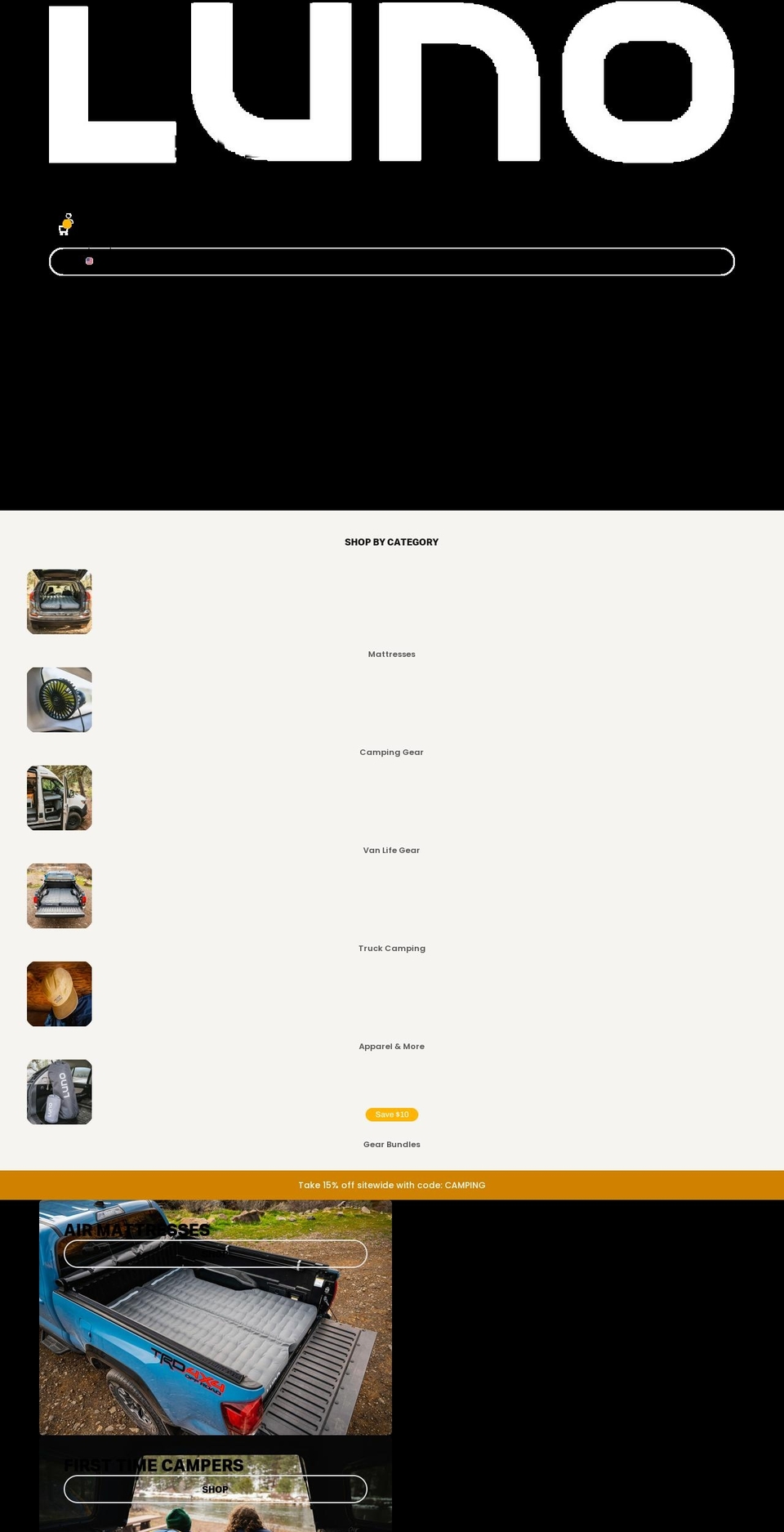 lunolife.com — Shopify storefront screenshot