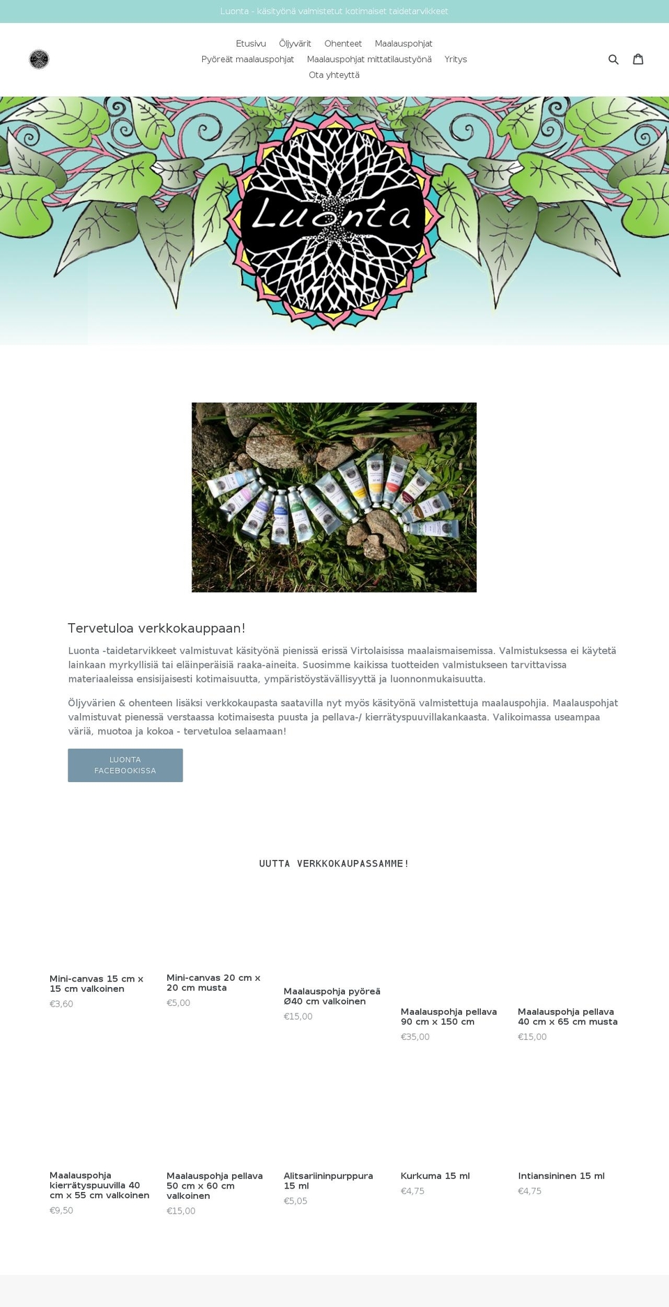 luonta.com — Shopify storefront screenshot
