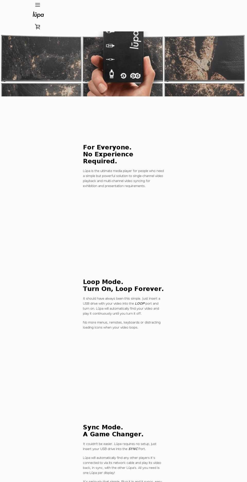 lupaplayer.com shopify website screenshot