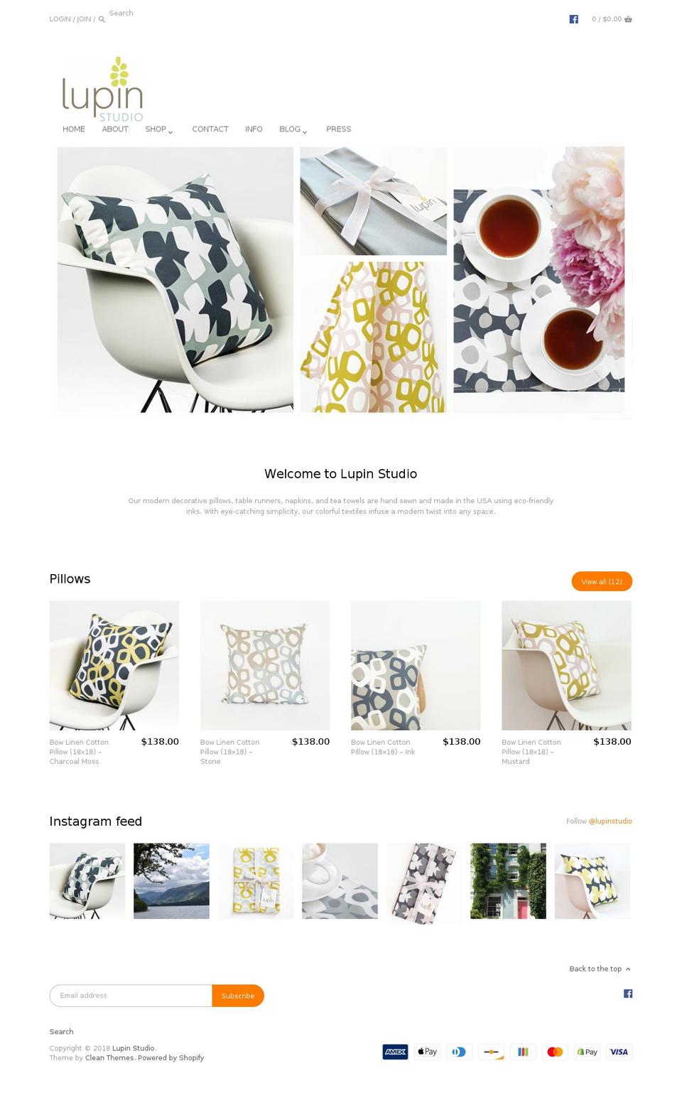 lupinstudio.com shopify website screenshot