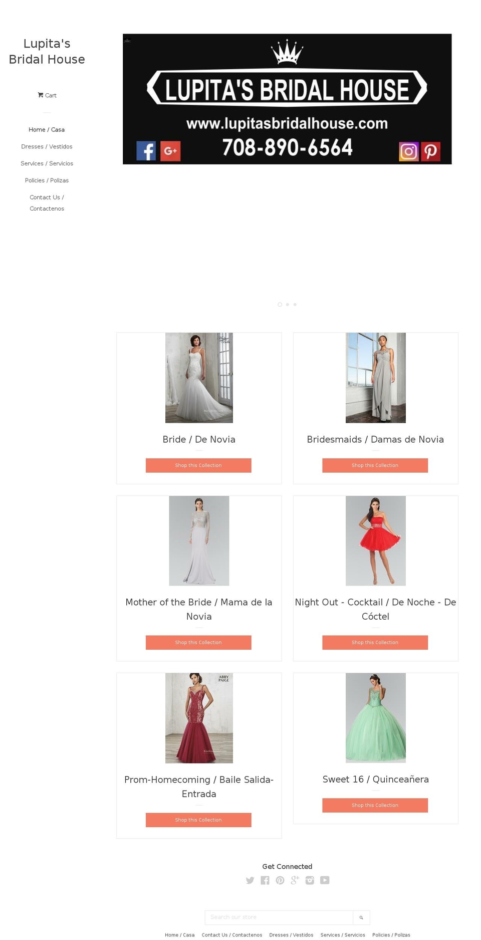 lupitasbridalhouse.com shopify website screenshot