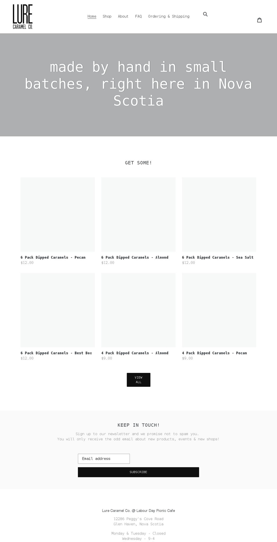 lurecaramel.com shopify website screenshot