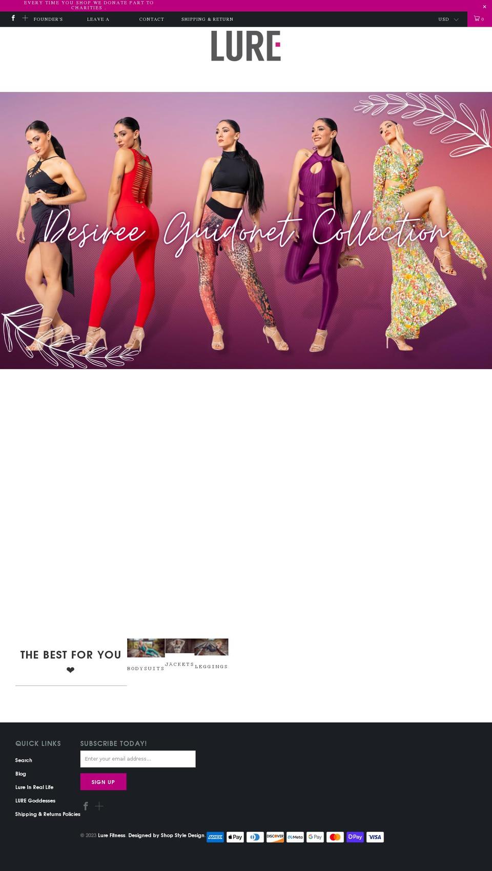 lurefitness.com shopify website screenshot