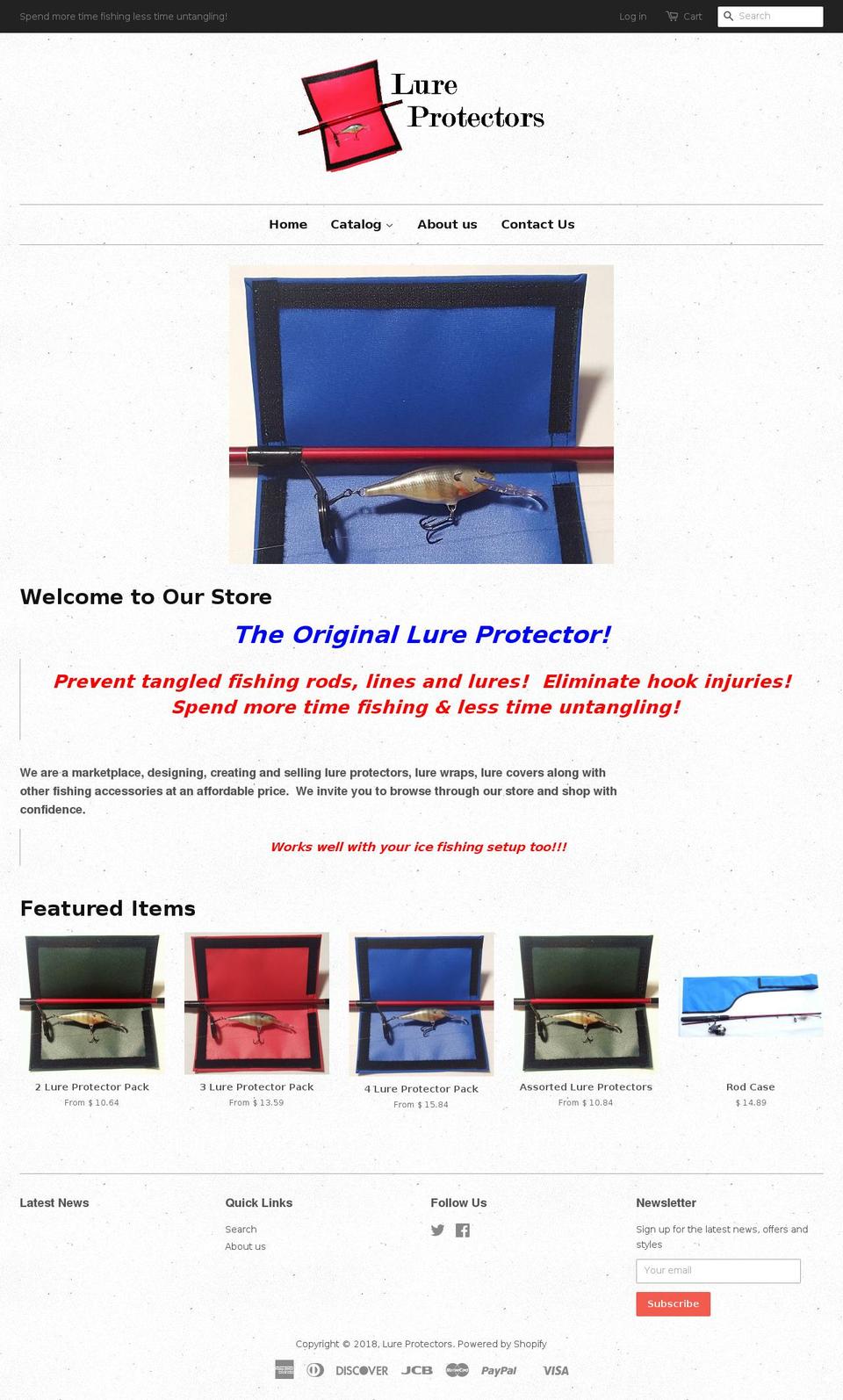 lureprotectors.com shopify website screenshot