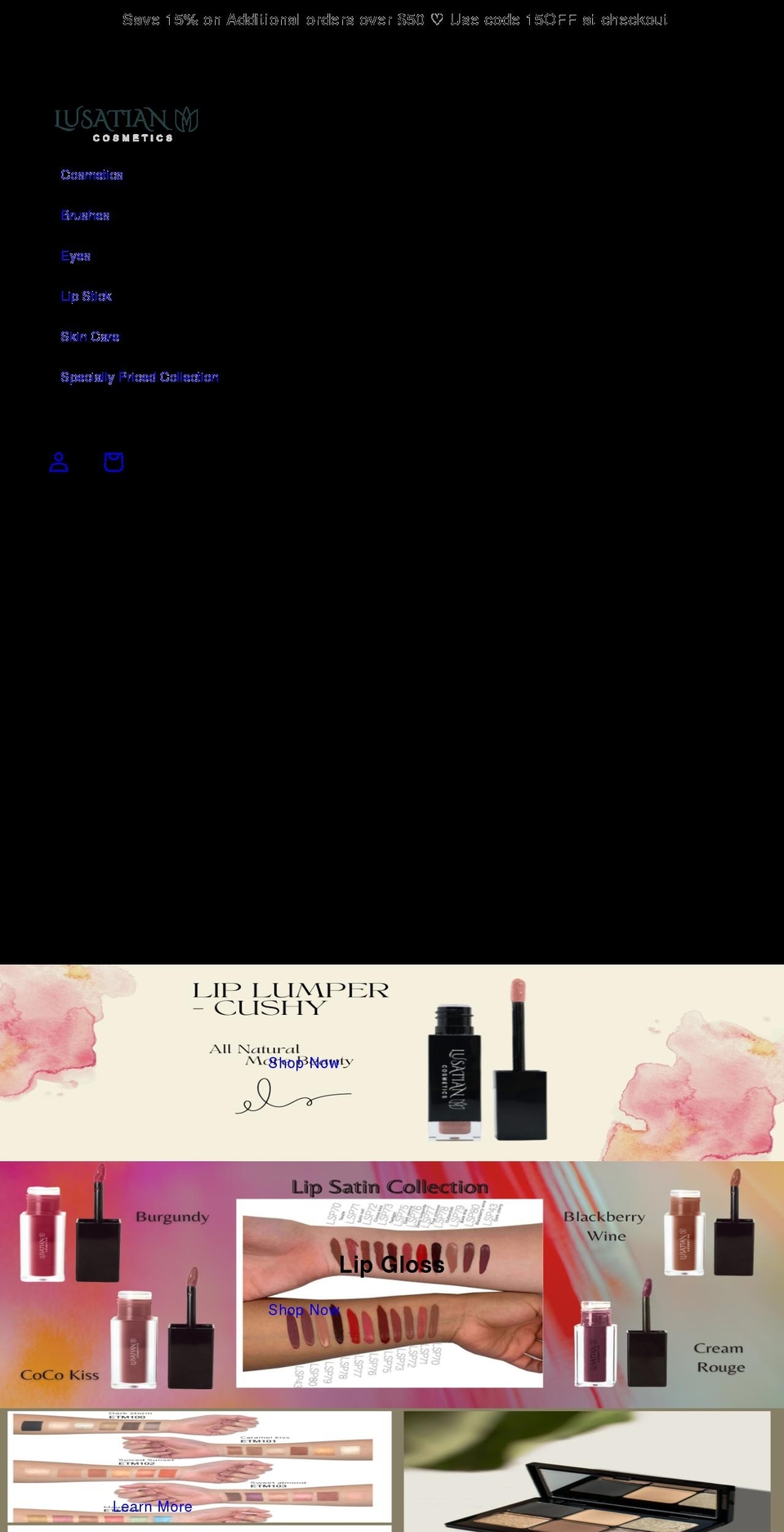 lusatian.com shopify website screenshot