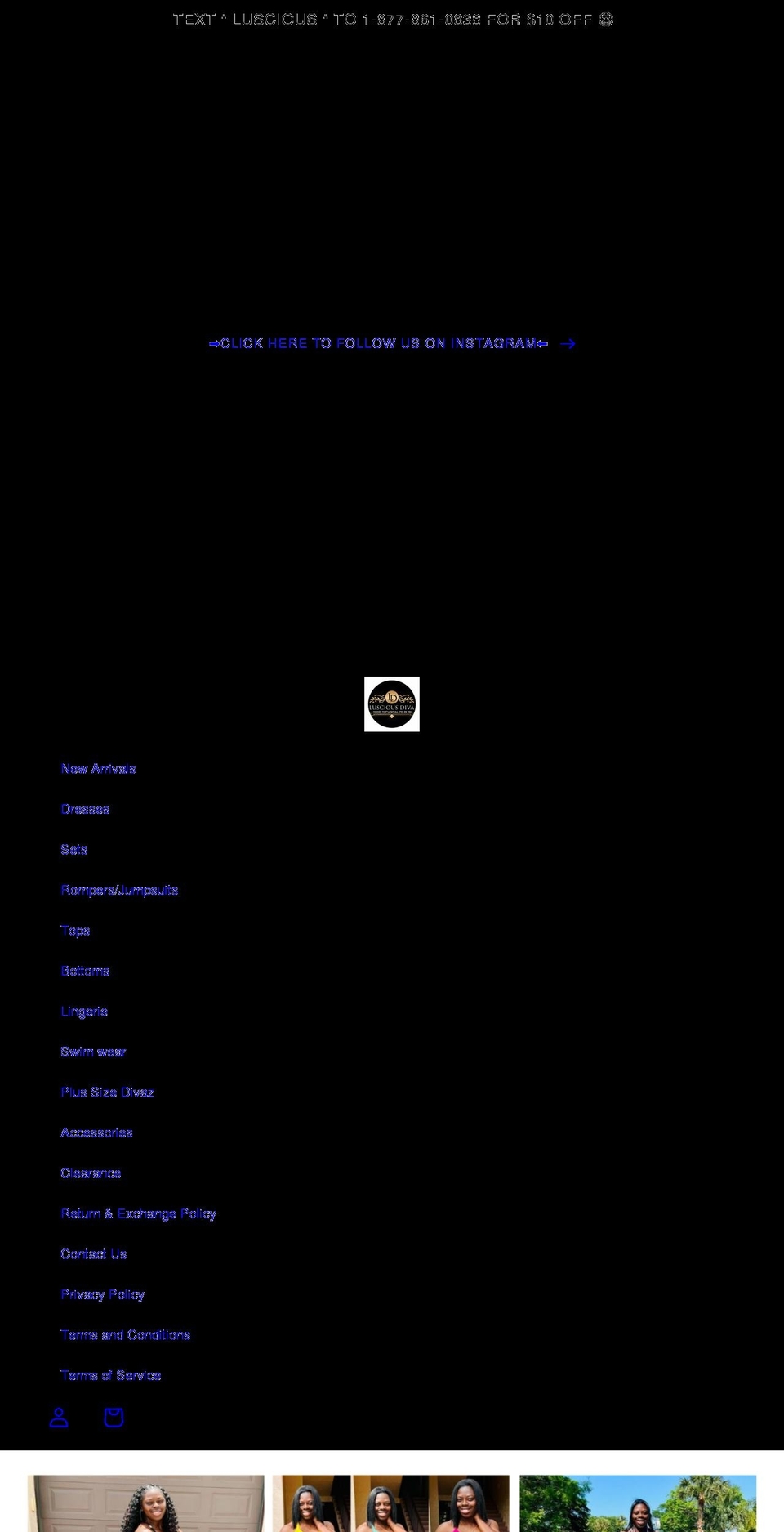 luscious-diva.com shopify website screenshot