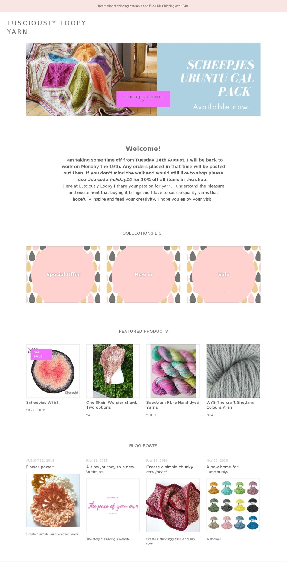 lusciouslyloopy.com — Shopify storefront screenshot