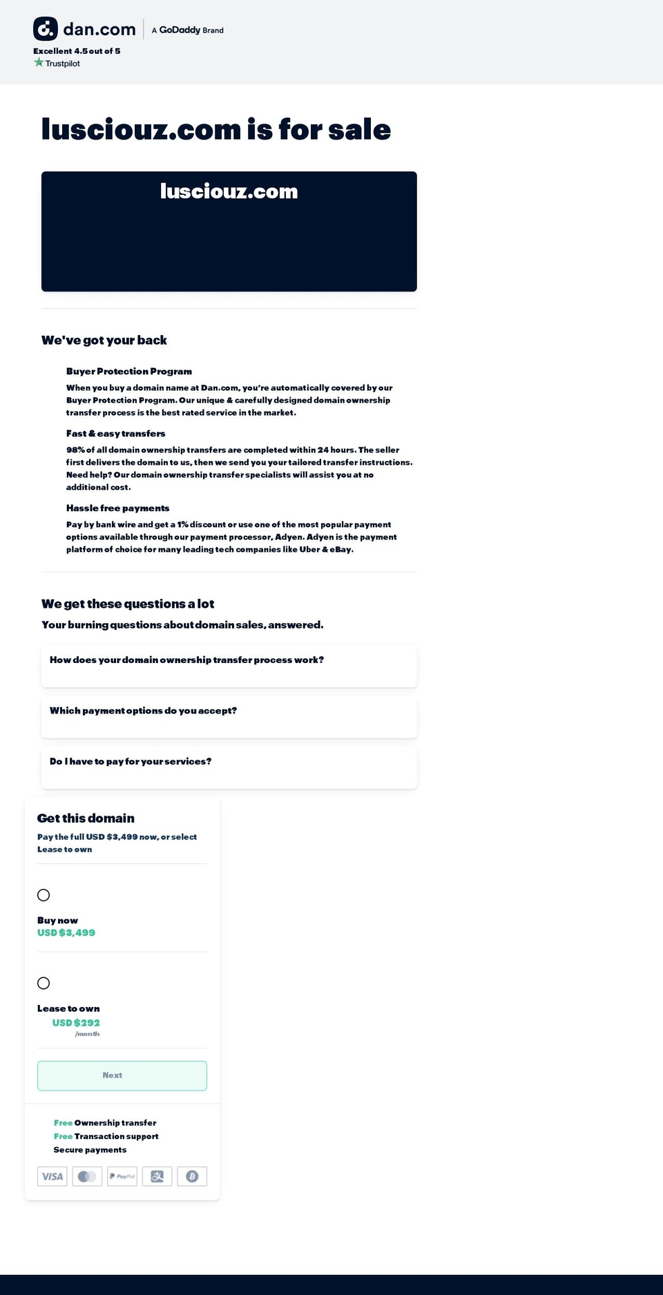 lusciouz.com — Shopify storefront screenshot