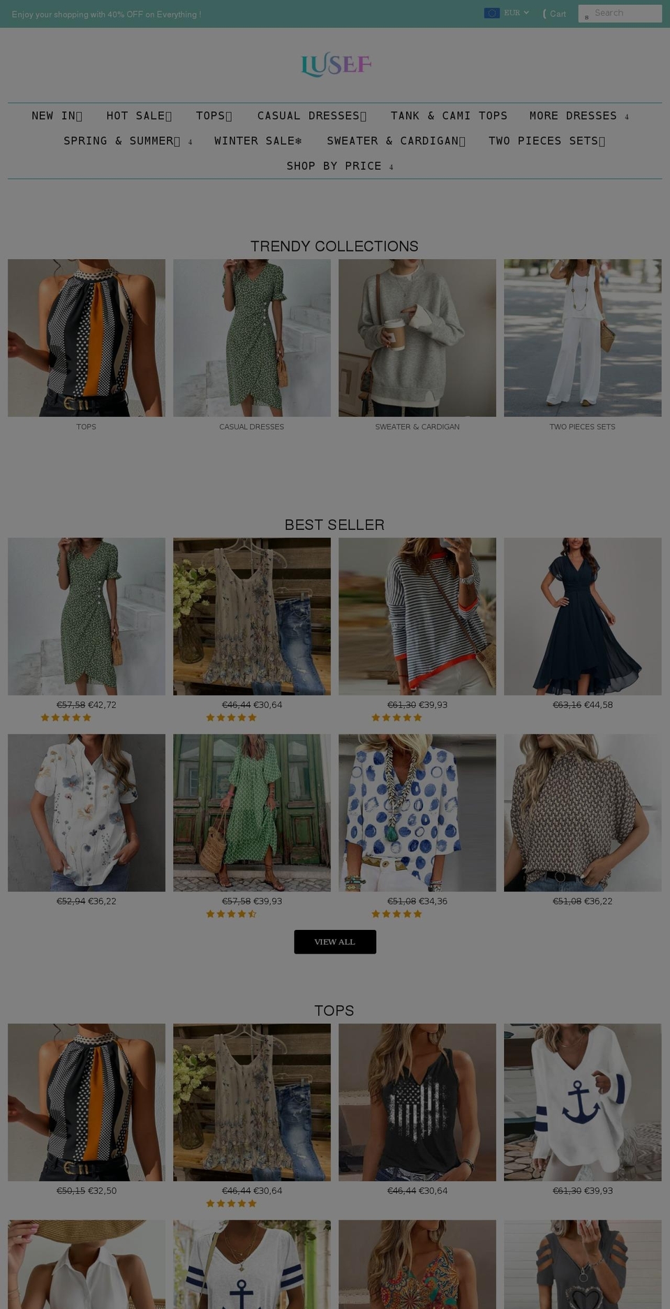 ss Shopify theme site example lusef.com