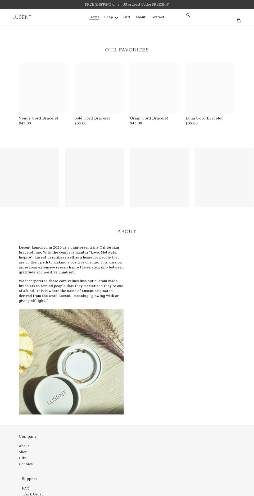 lusents.com shopify website screenshot