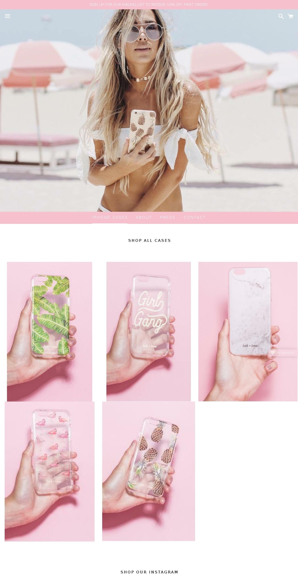 lushandluxe.com shopify website screenshot