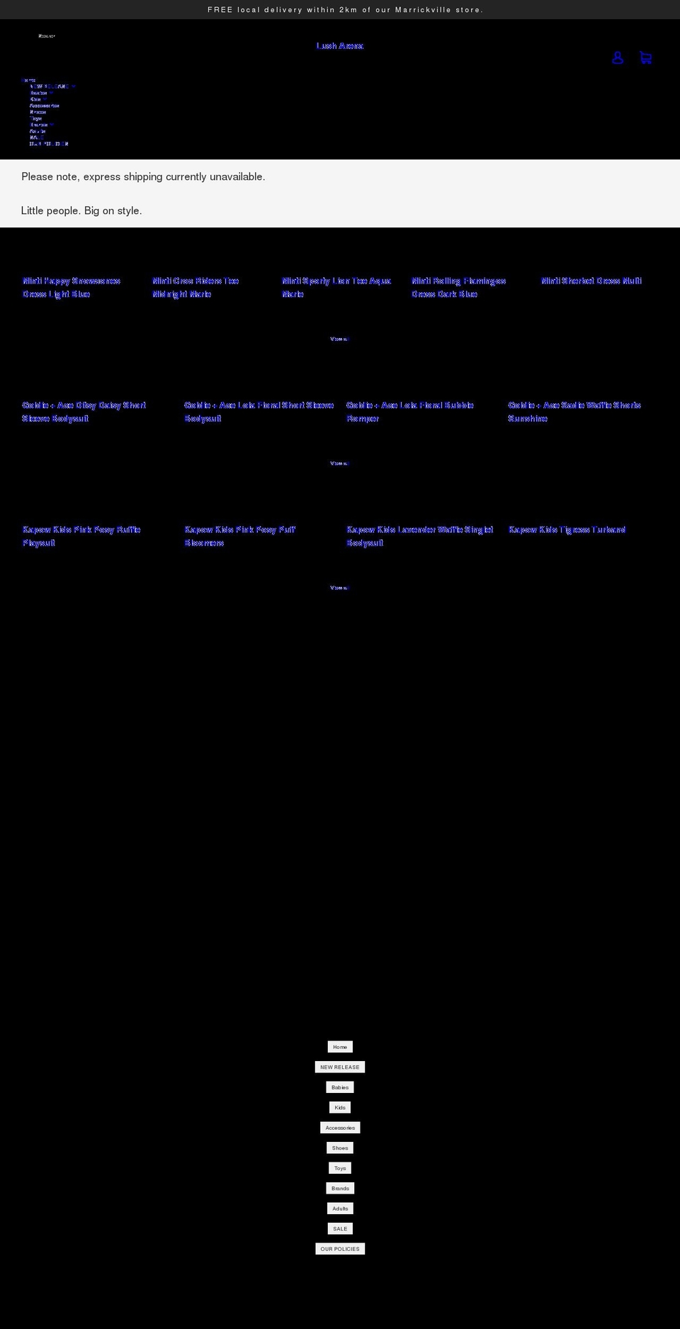 lusharena.com.au shopify website screenshot