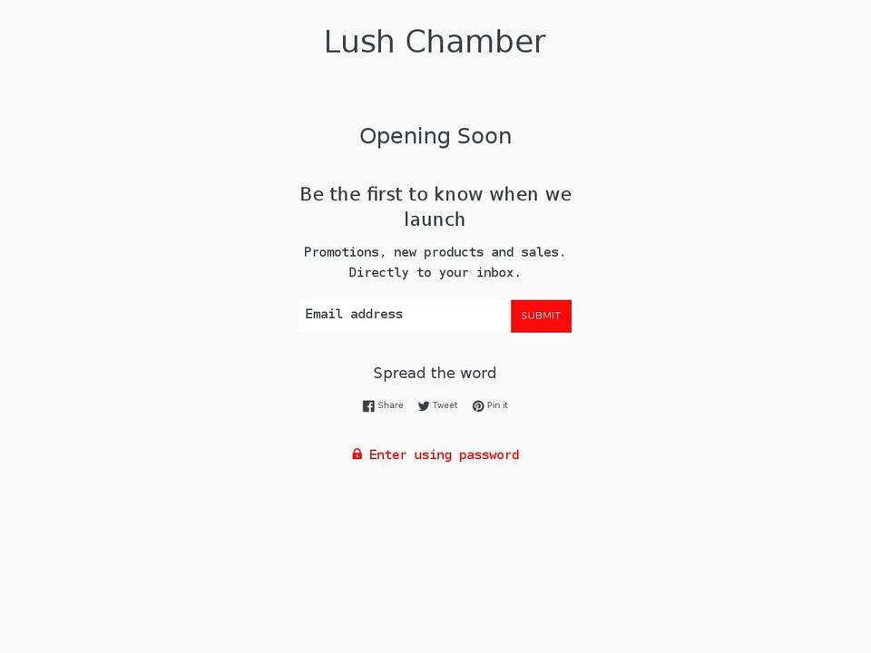 lushchamber.com shopify website screenshot