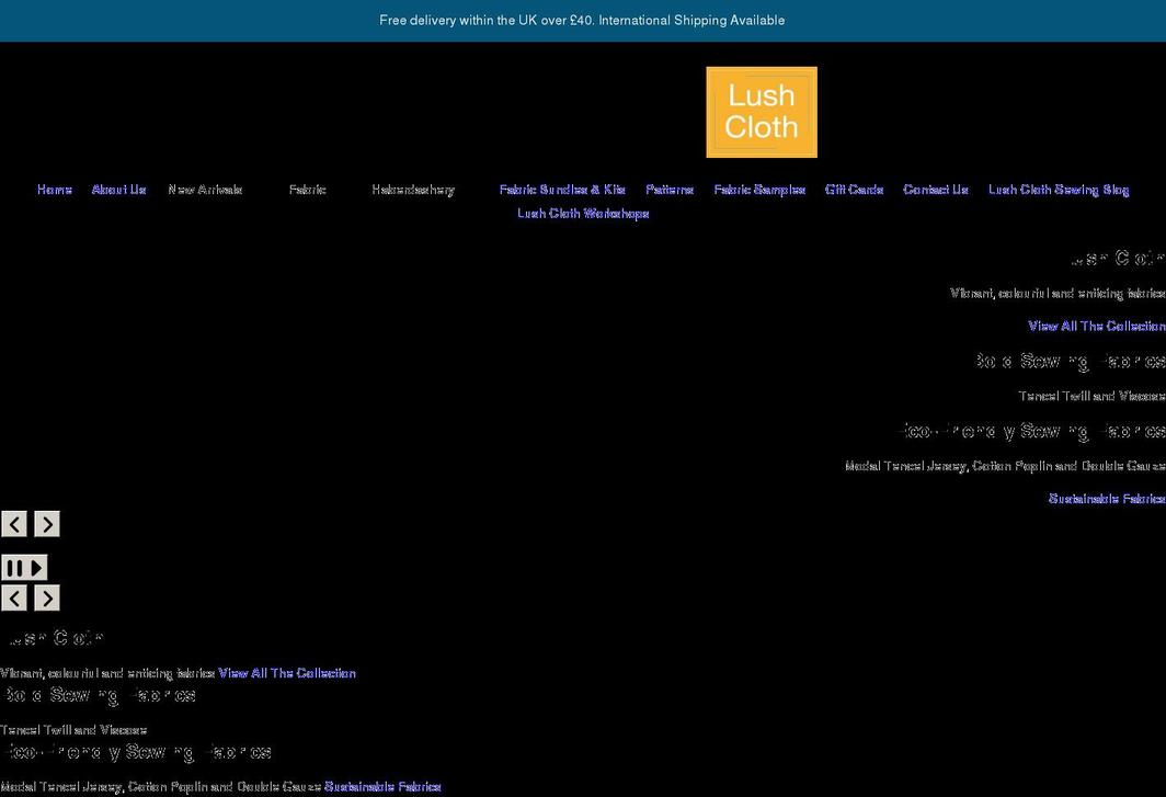 lushcloth.co.uk shopify website screenshot