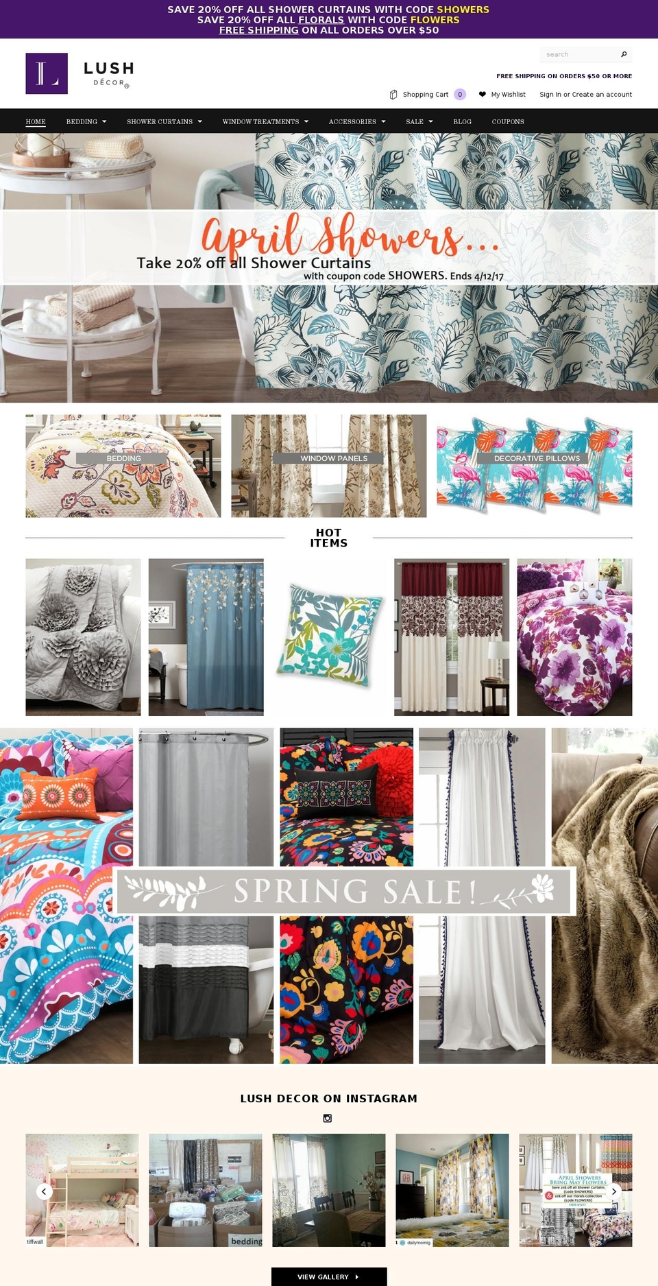 lushdecor.com shopify website screenshot