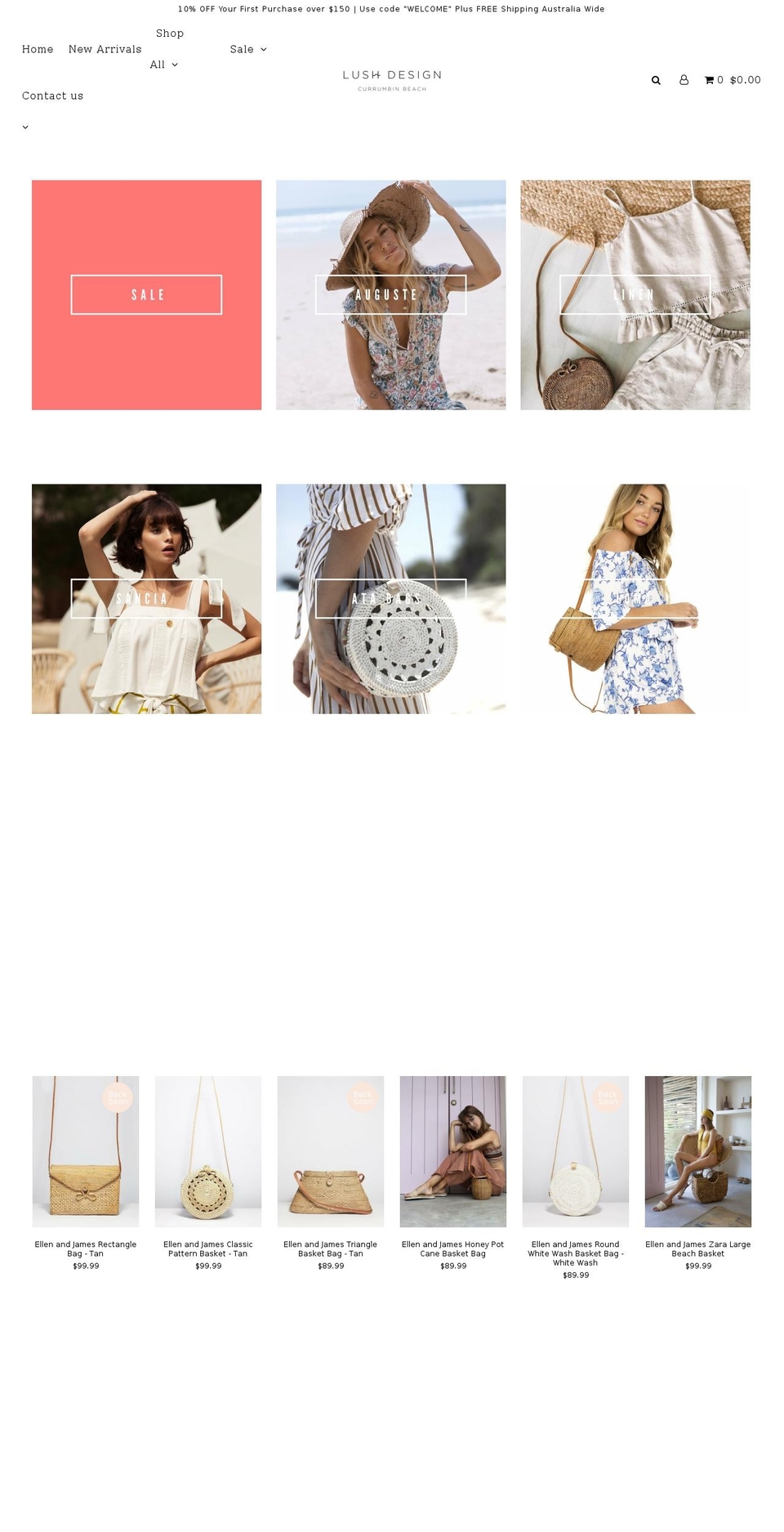 lushdesign.com.au shopify website screenshot