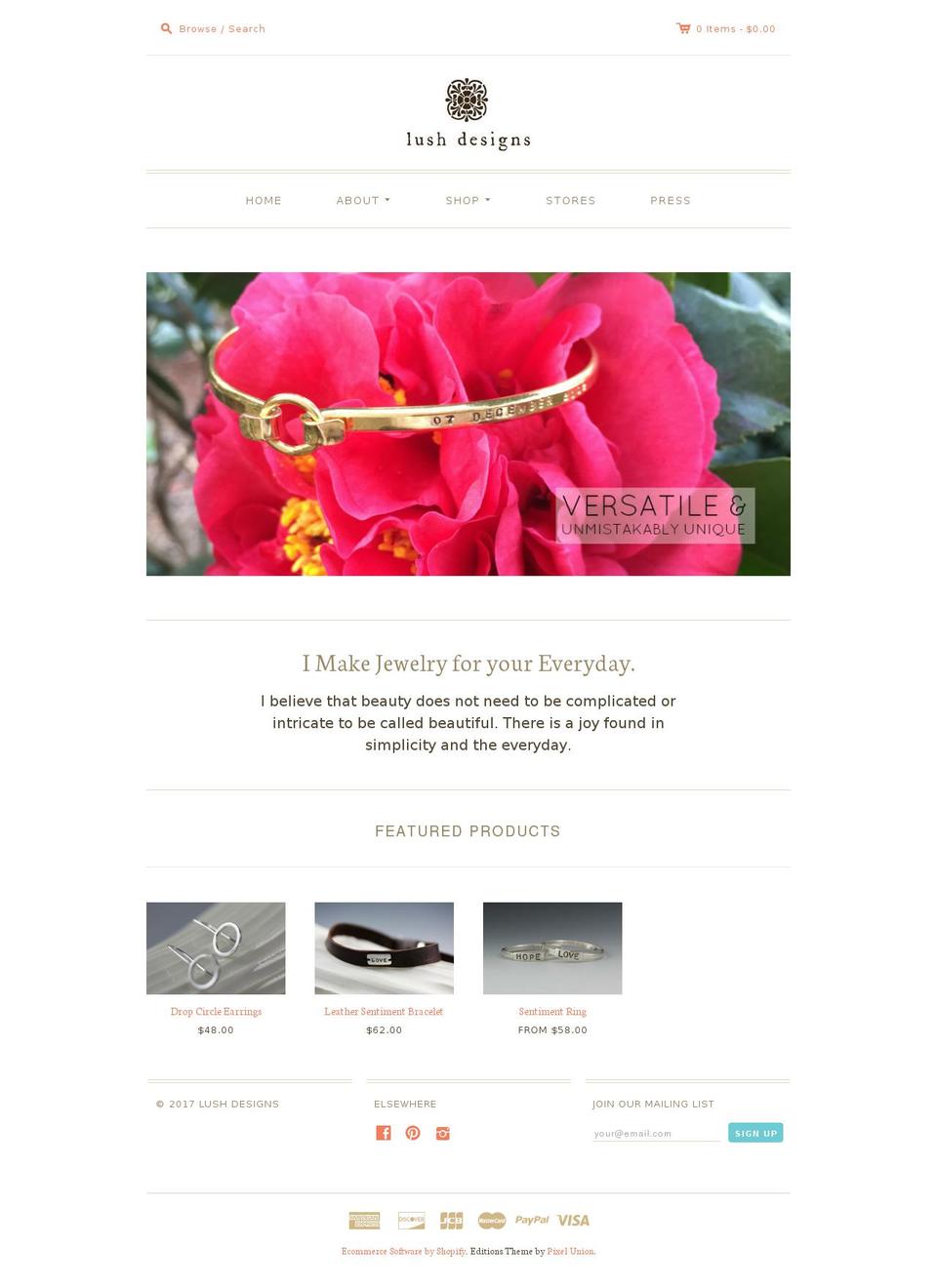 lushdesignstudio.com shopify website screenshot