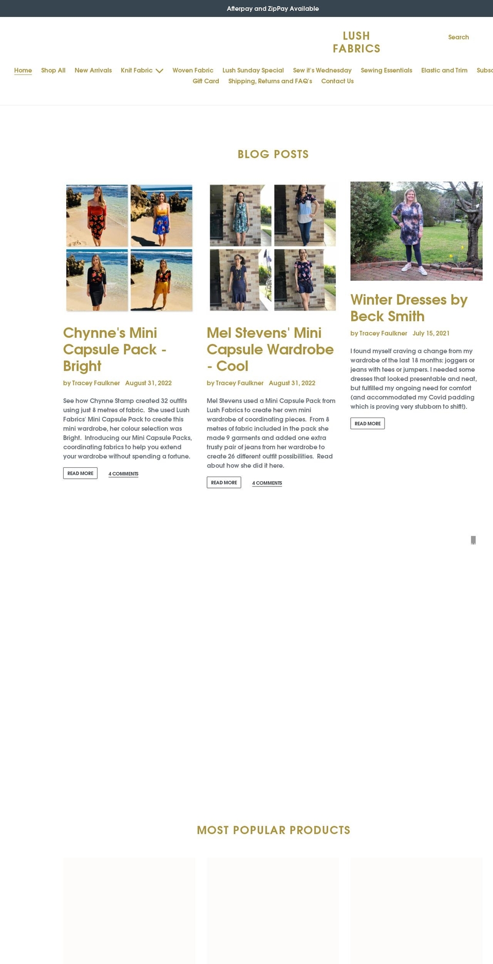 lushfabrics.com.au shopify website screenshot