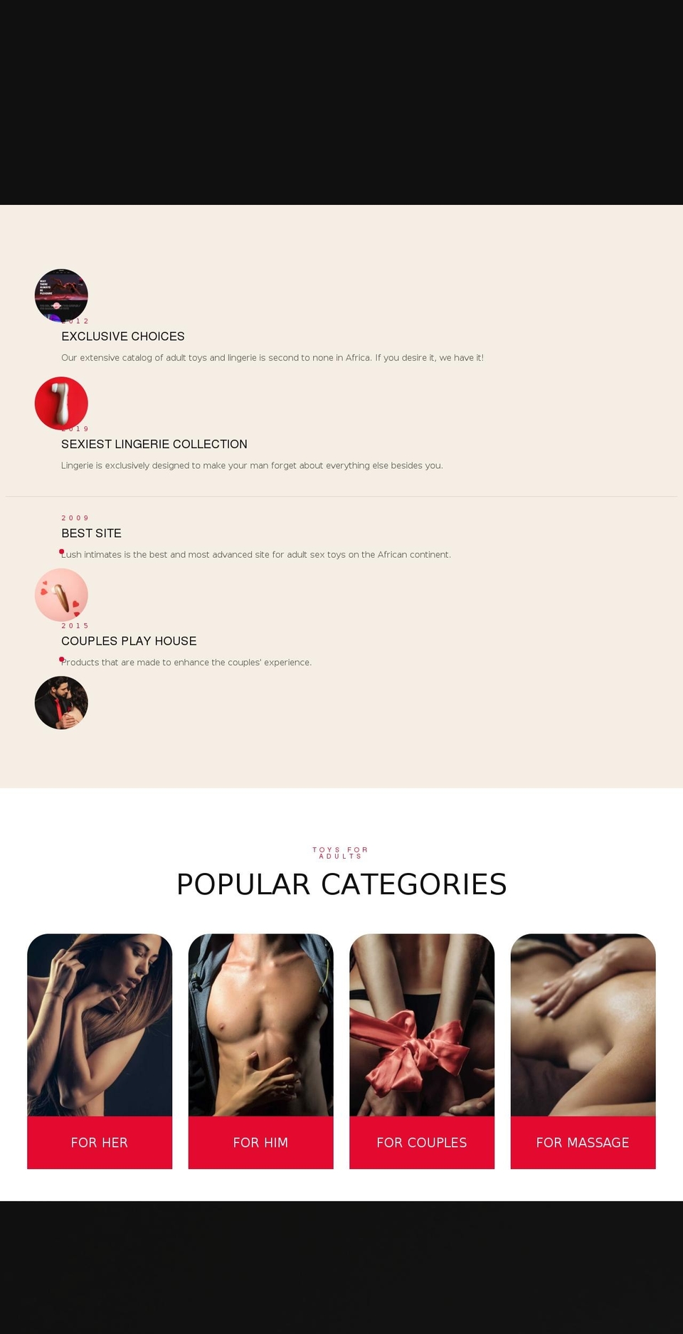 lushintimates.com shopify website screenshot