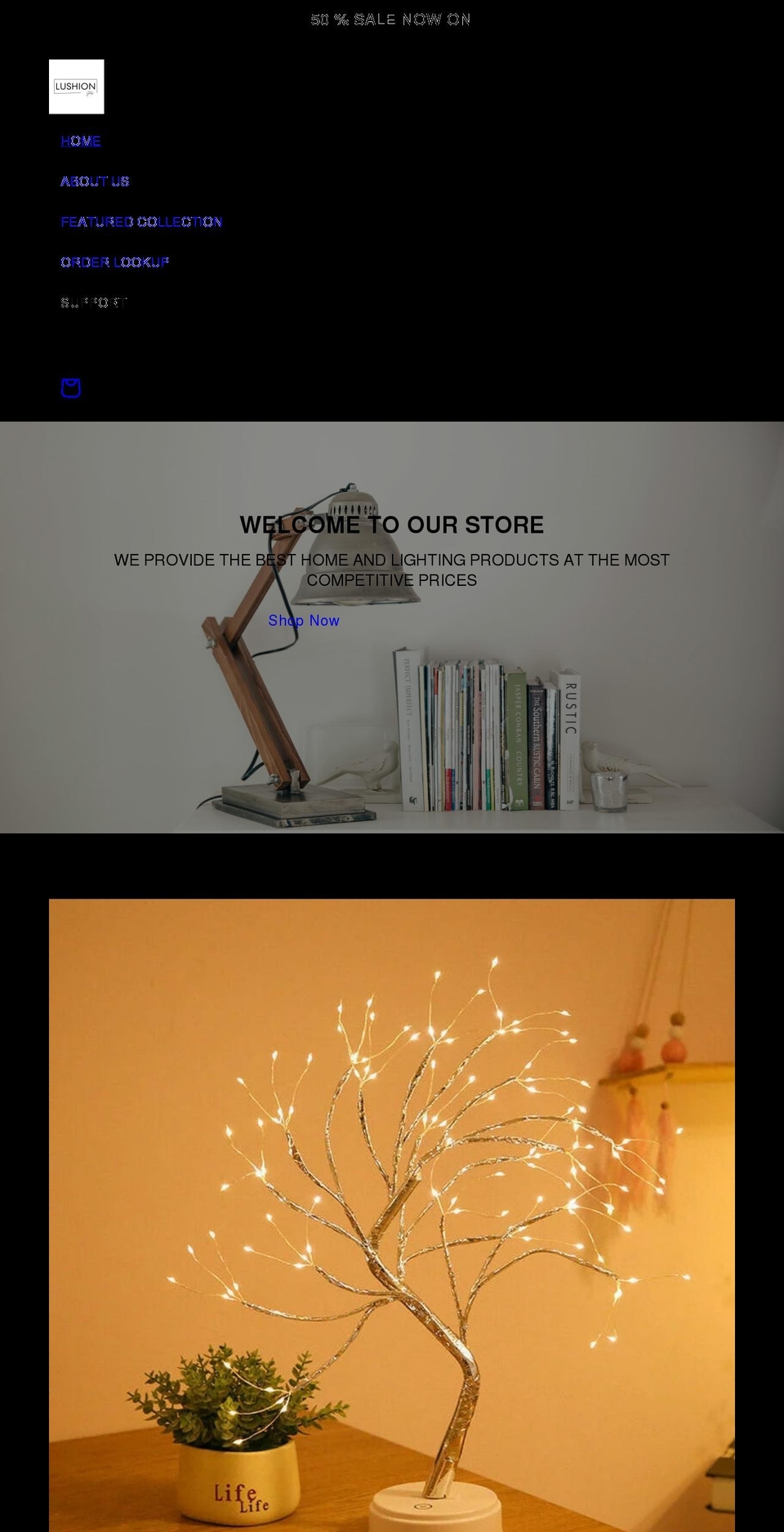 lushionstore.com shopify website screenshot