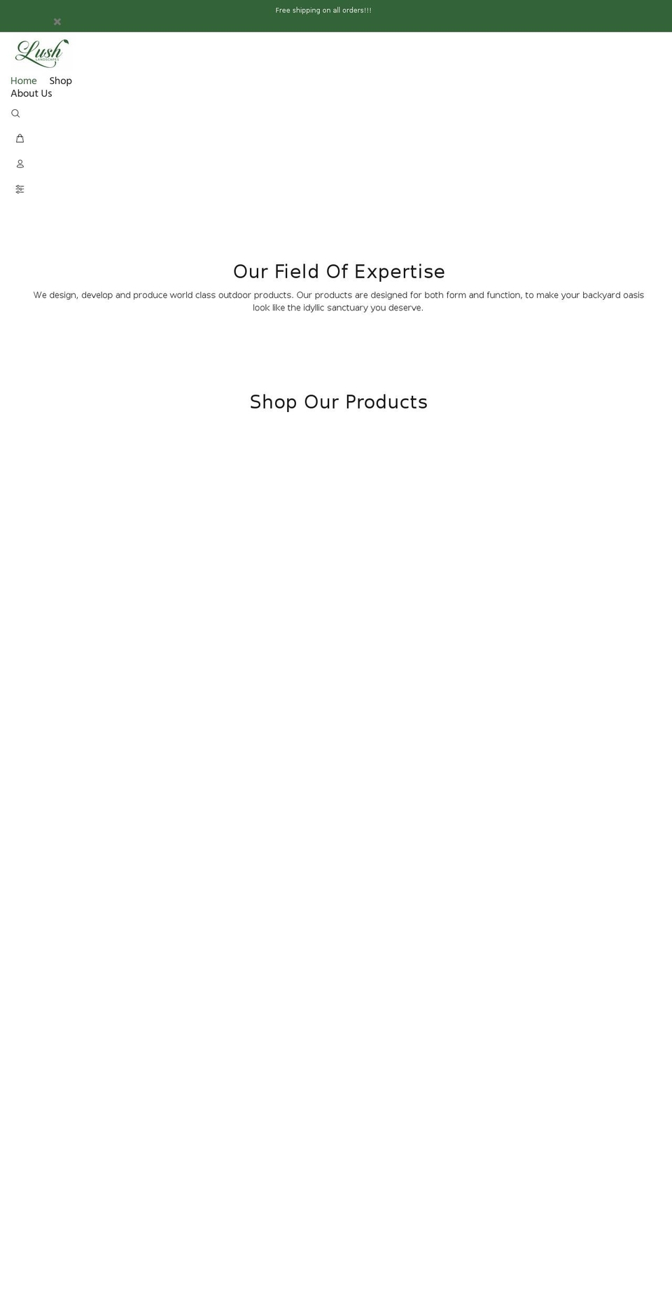 lushlandscapesusa.com shopify website screenshot