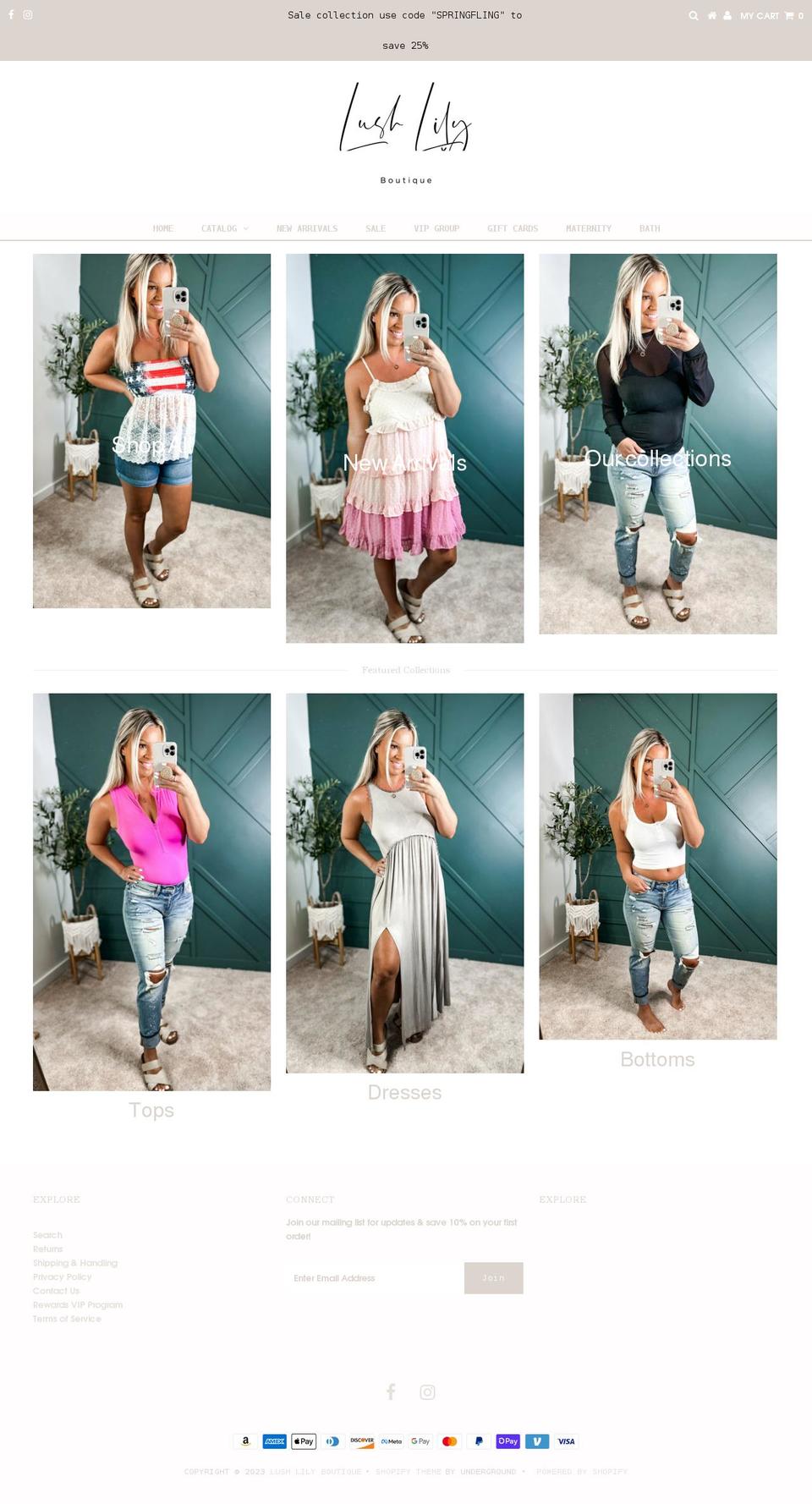 lushlilyboutique.com shopify website screenshot