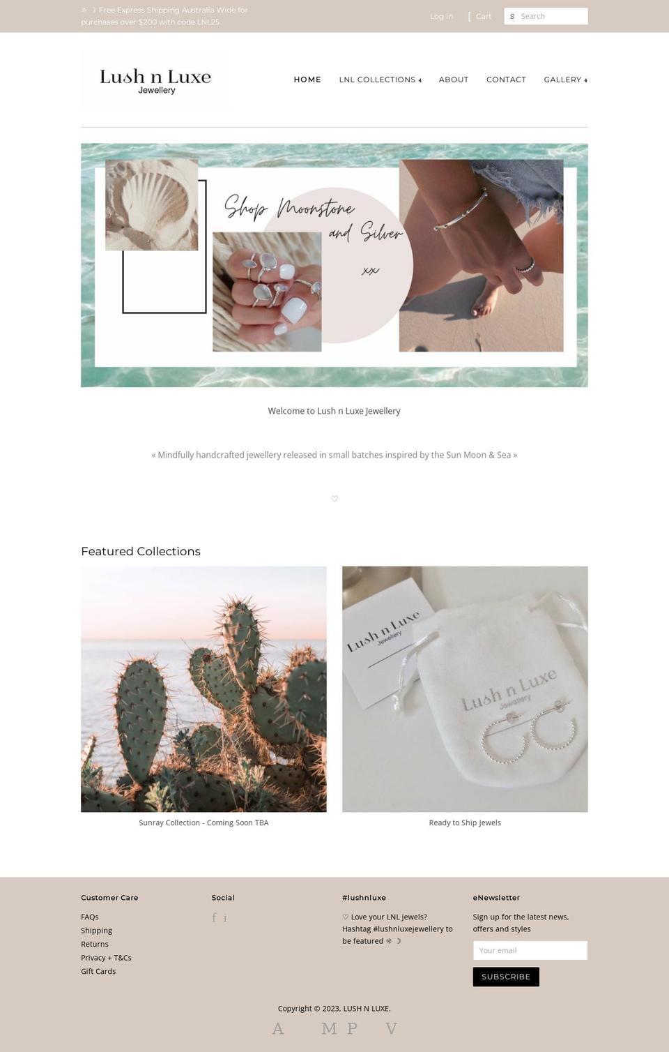 lushnluxe.com.au shopify website screenshot