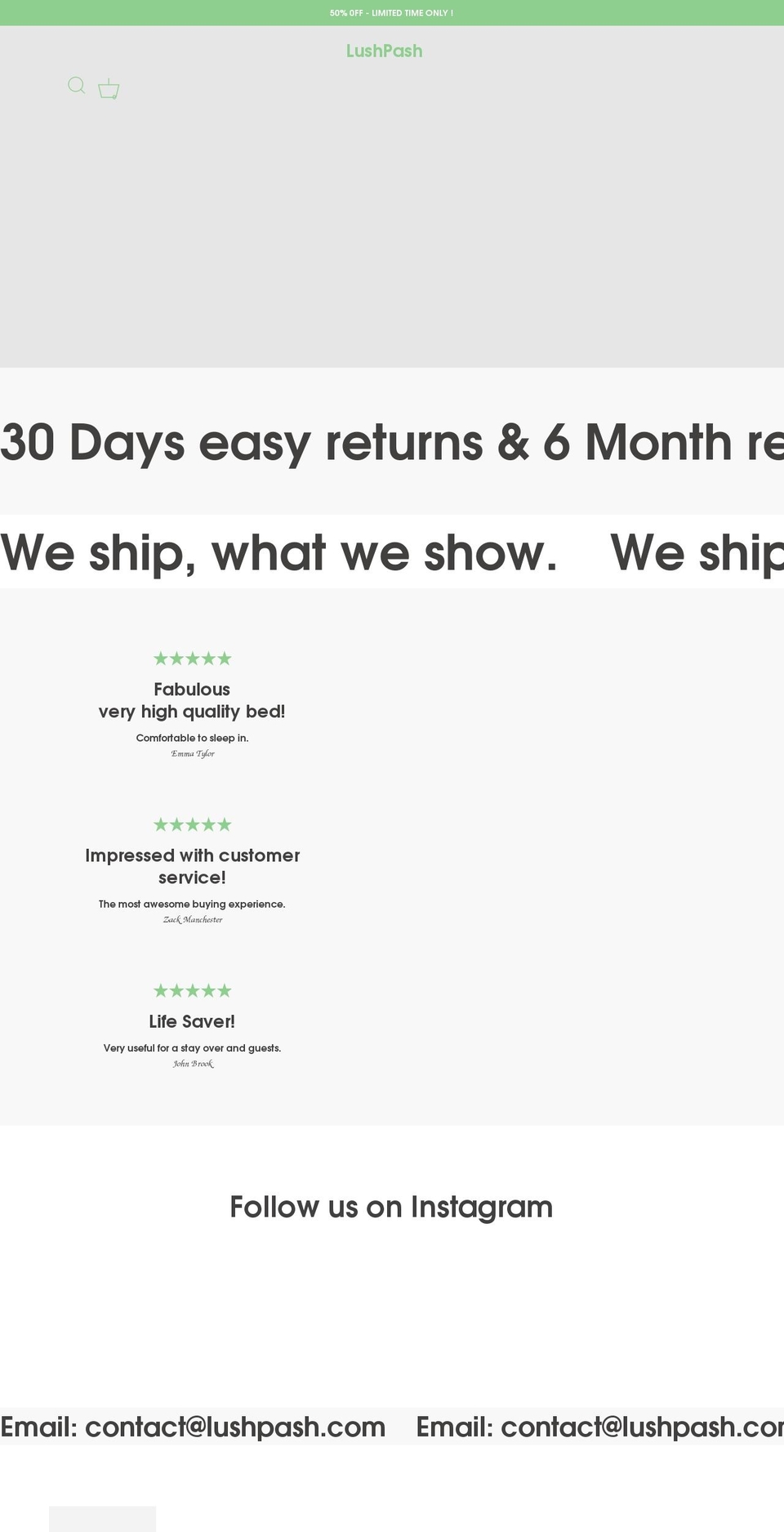 lushpash.com shopify website screenshot