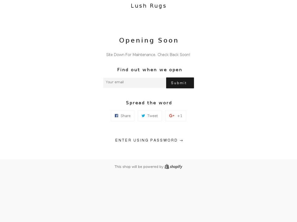 lushrugs.net shopify website screenshot