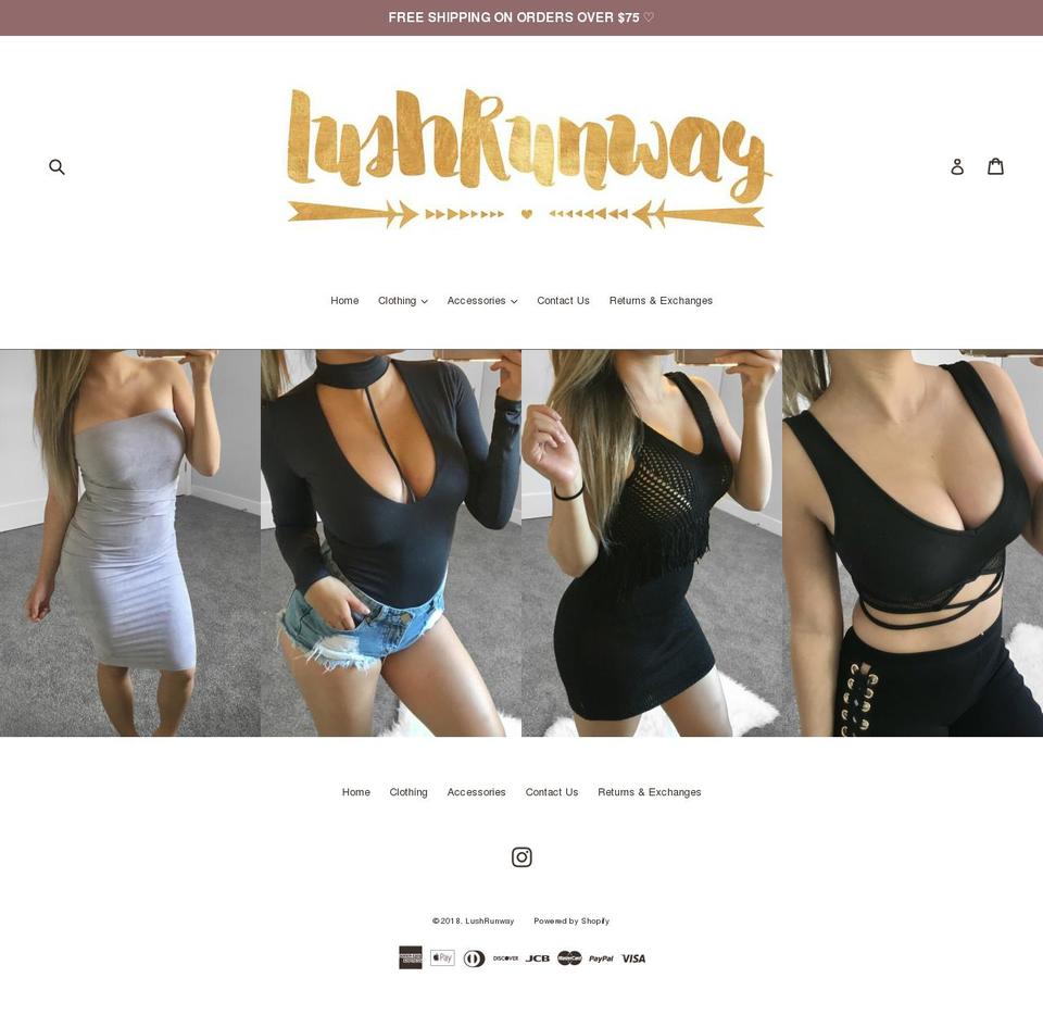 lushrunway.com — Shopify storefront screenshot